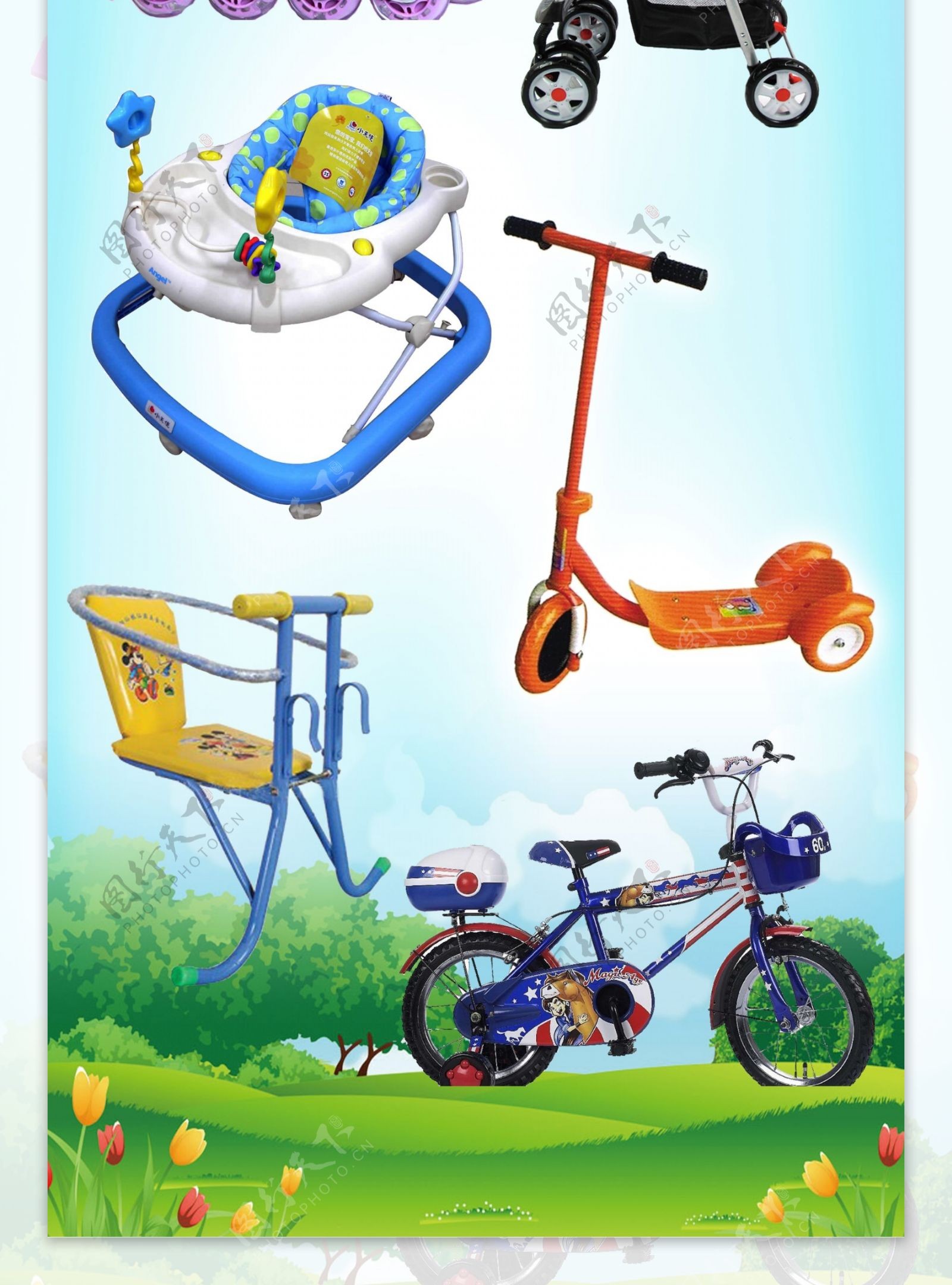 童车婴儿车儿童自行车摩托