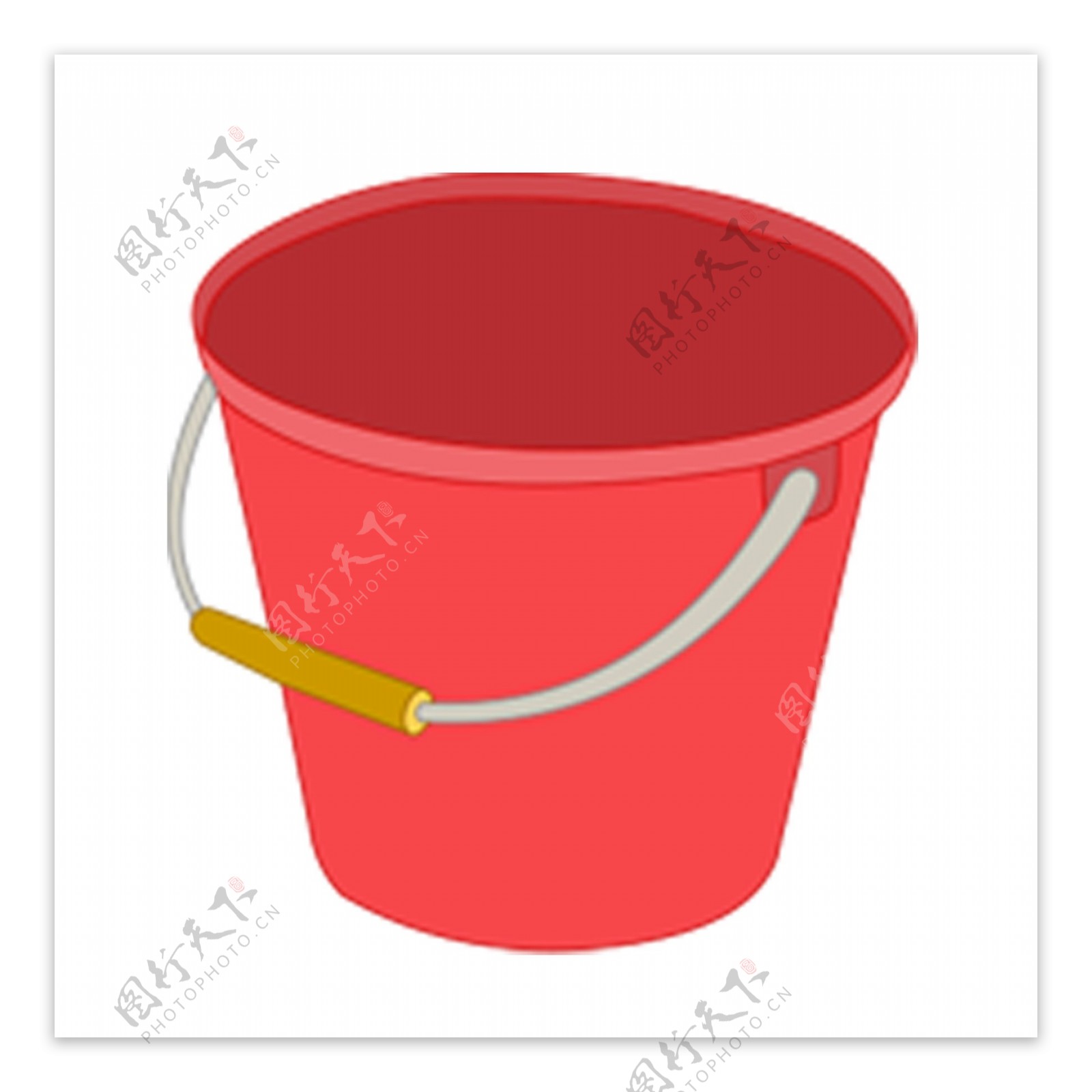 手绘红色水桶装饰元素