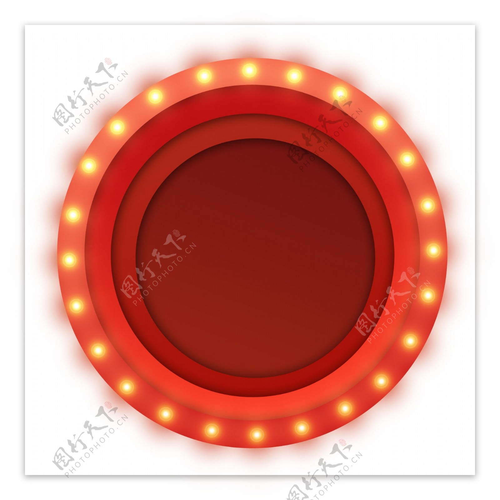 红色圆形背景框素材