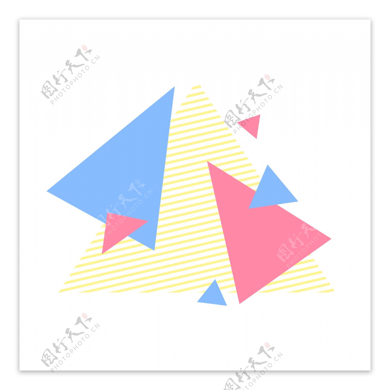 彩色三角几何不规则组合