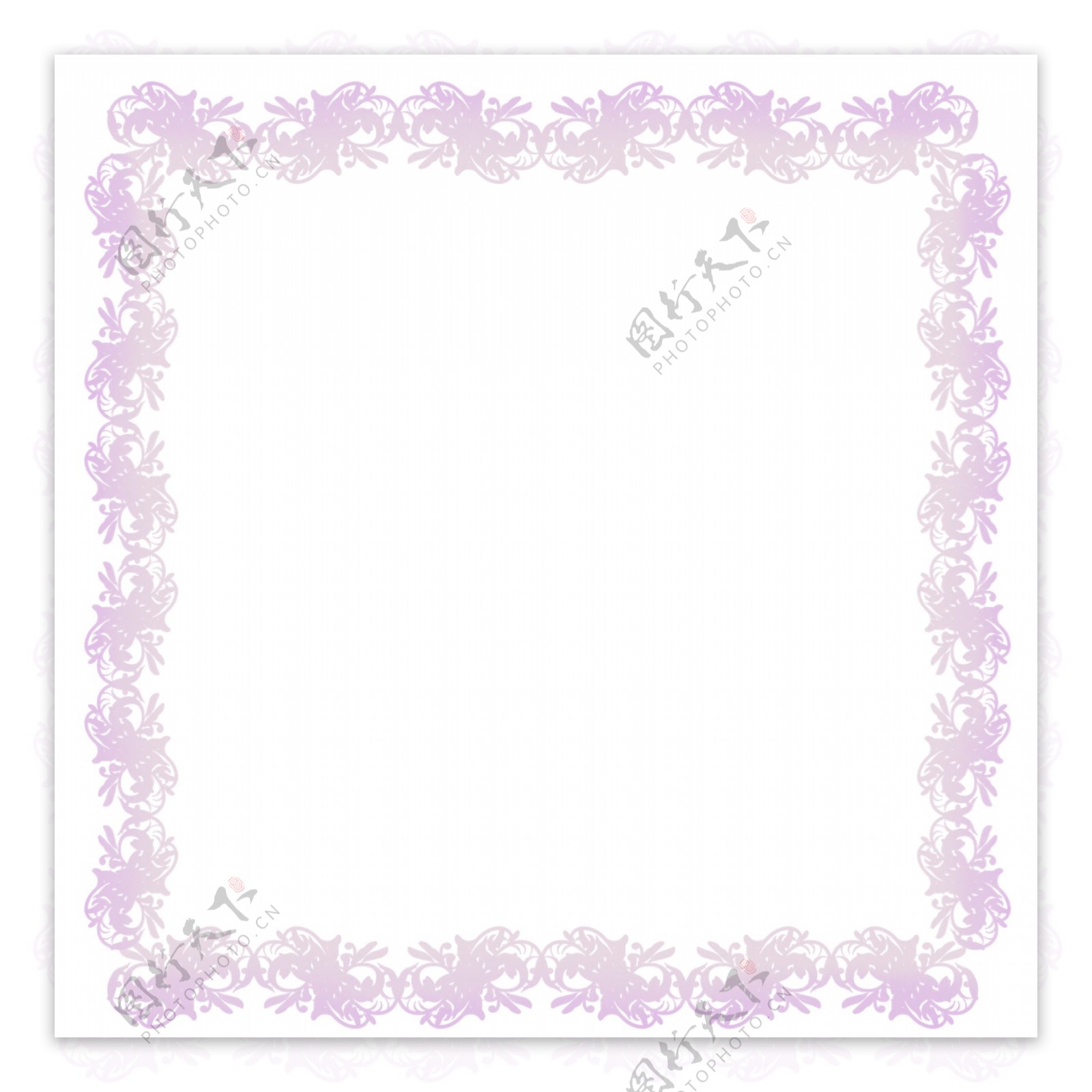 淡紫色边框卡通装饰