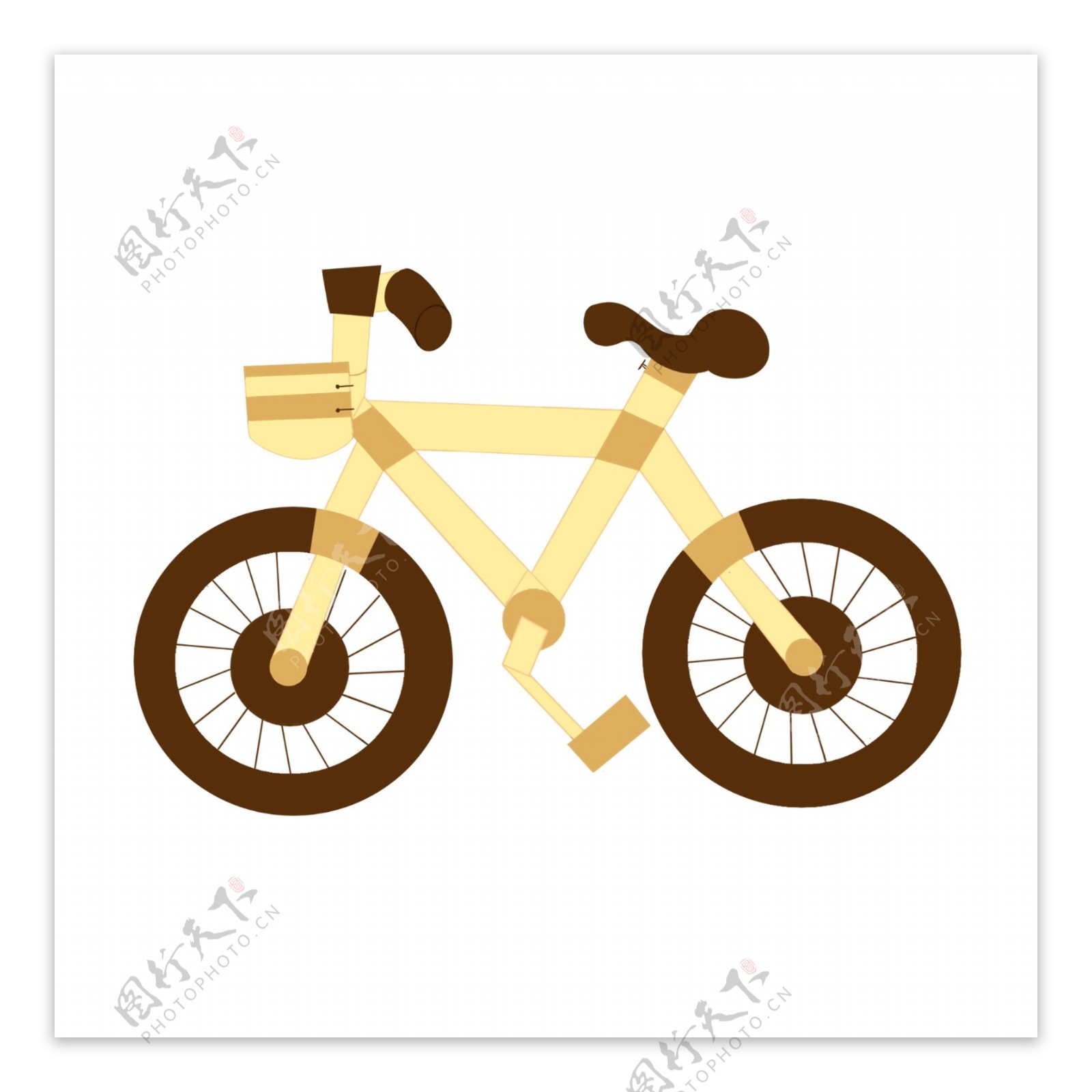 一辆黄色自行车