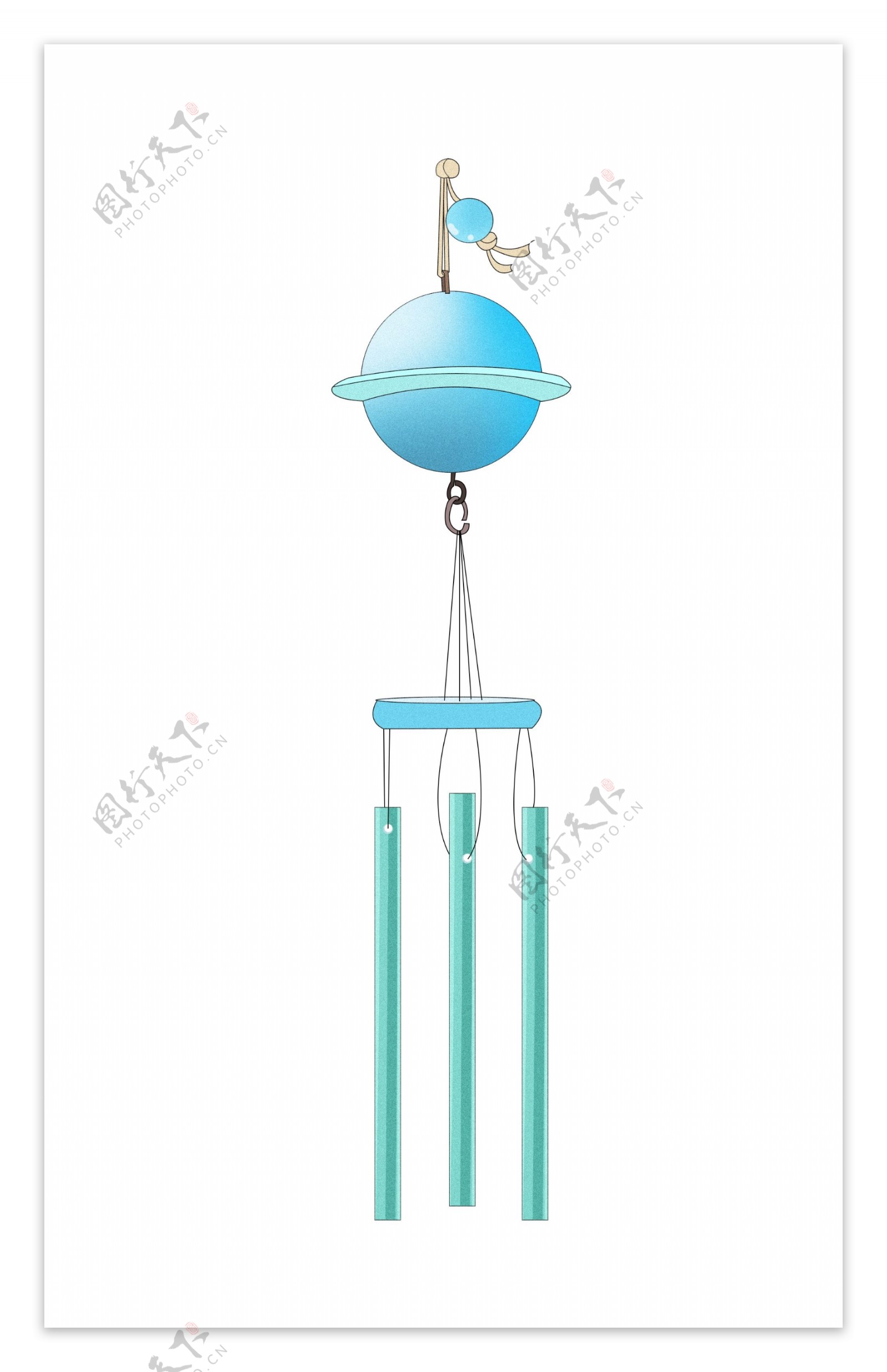 蓝色圆形铃铛风铃
