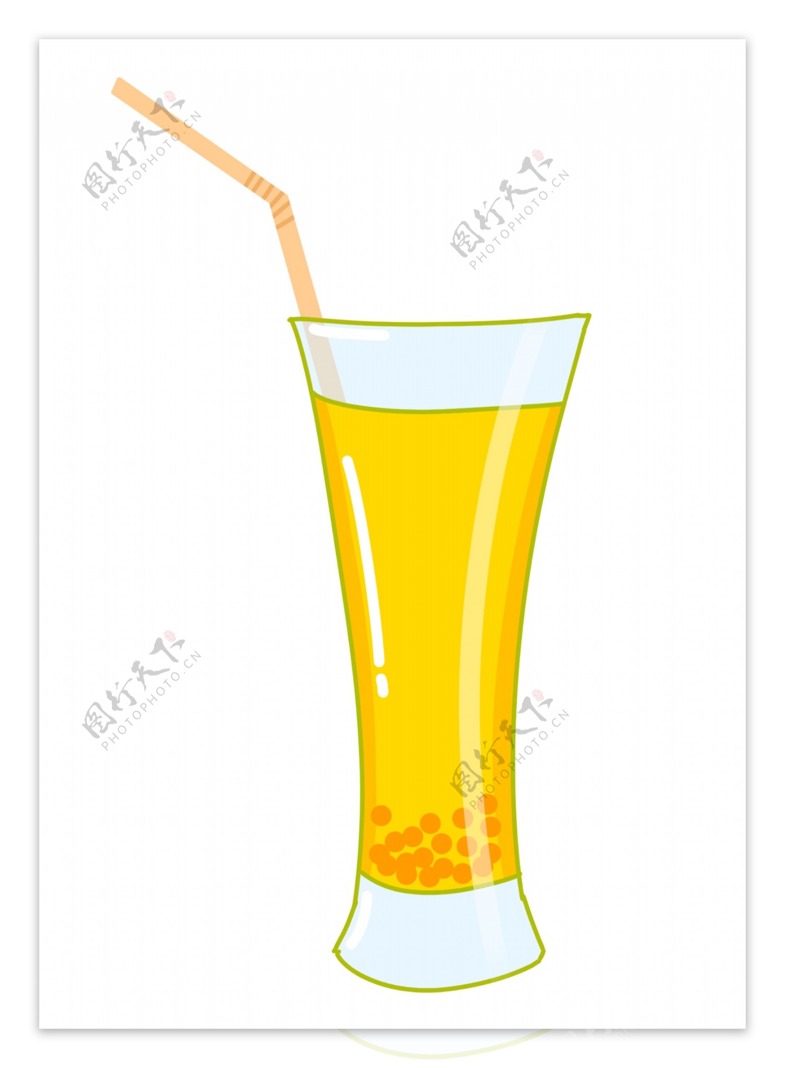 黄色橙汁饮品