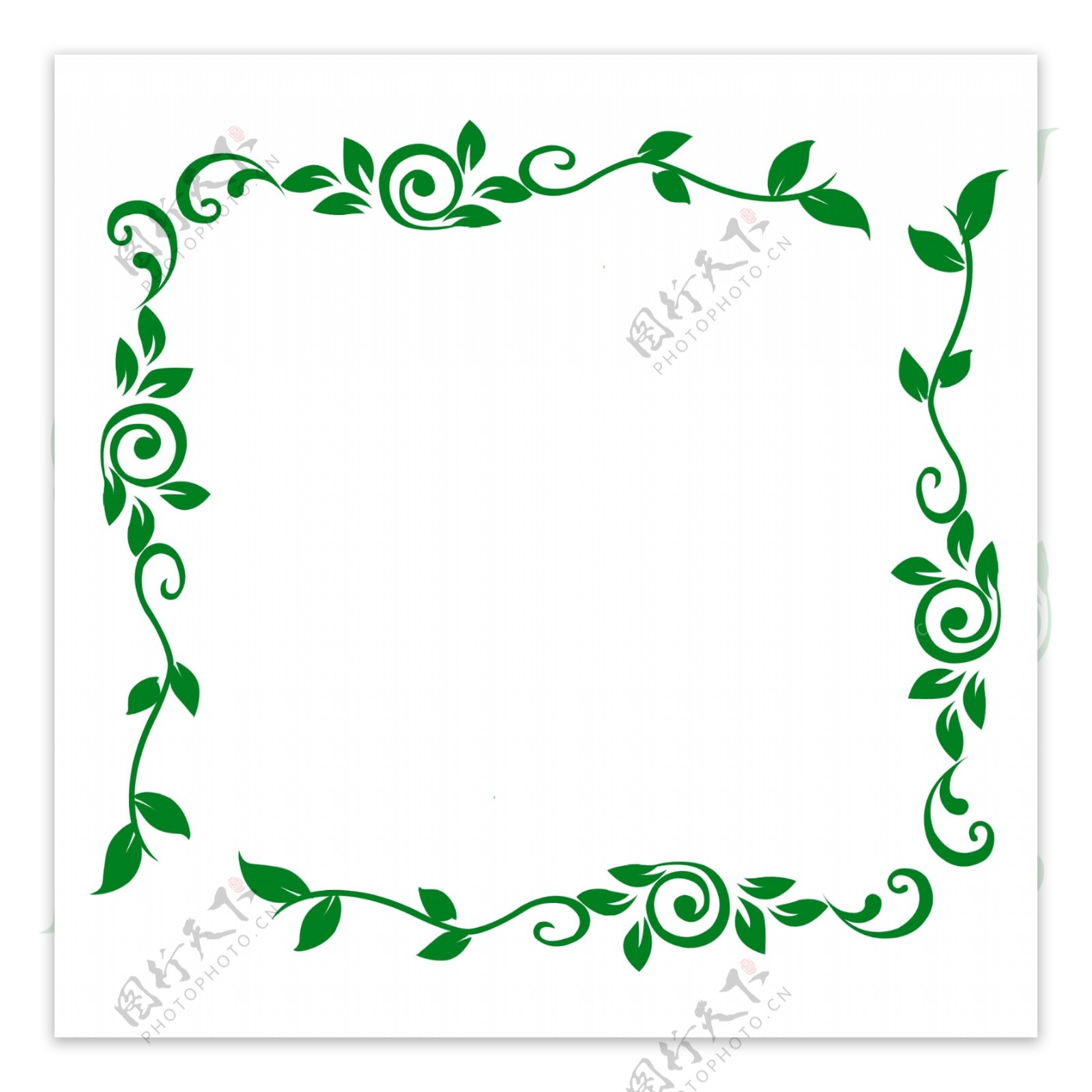 绿色花藤装饰边框