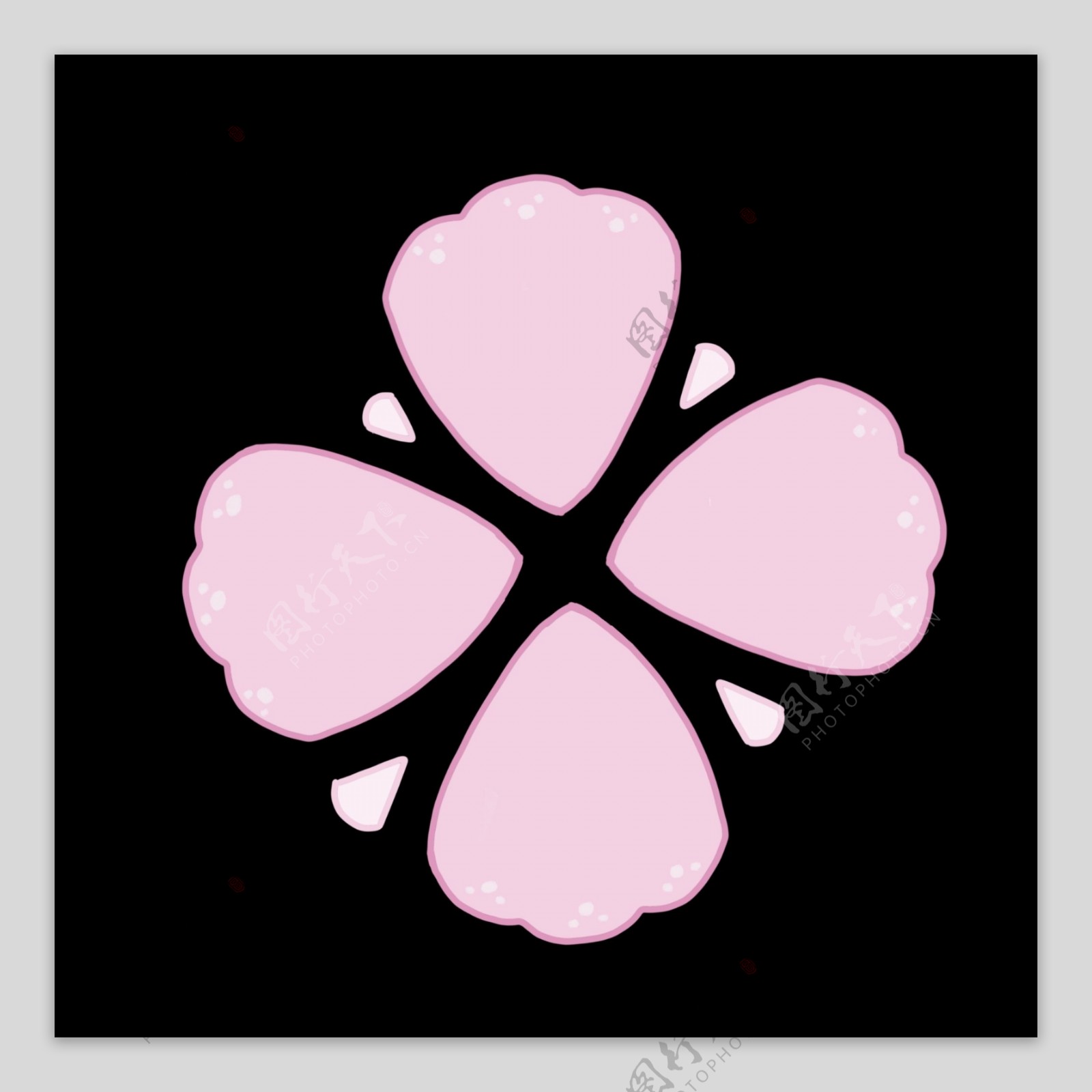 粉色的PPT花瓣插画