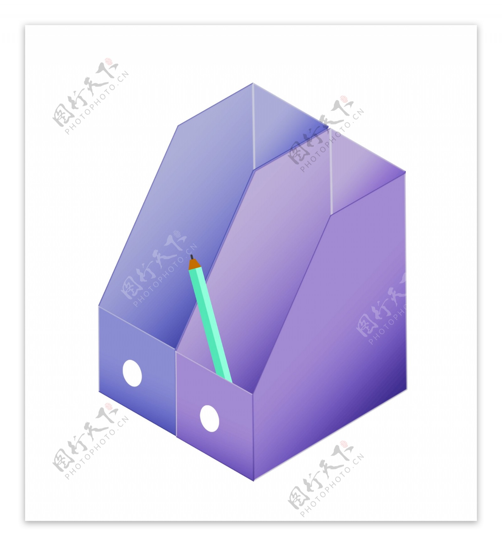 紫色立体文件夹