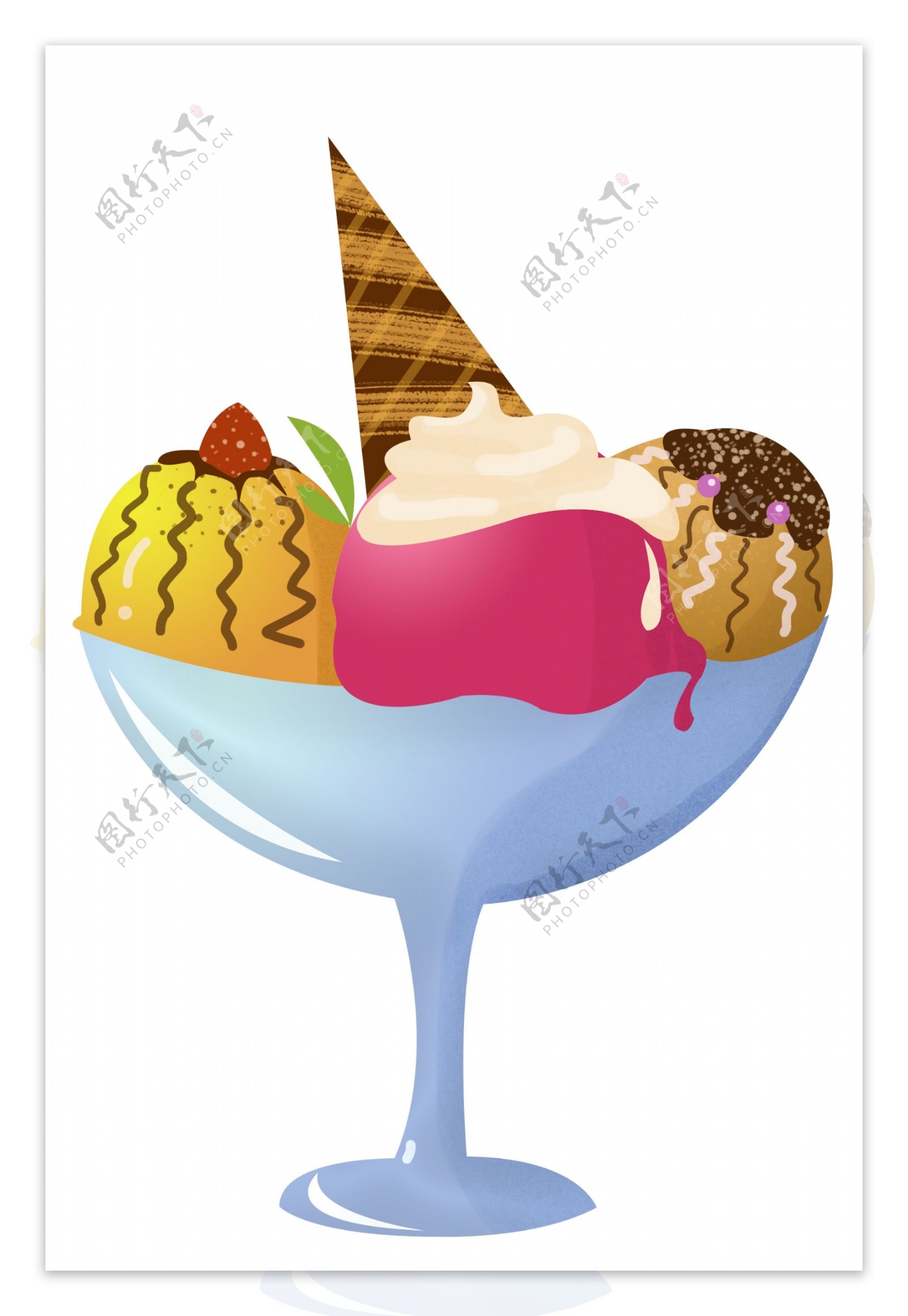 碗装彩色冰淇淋