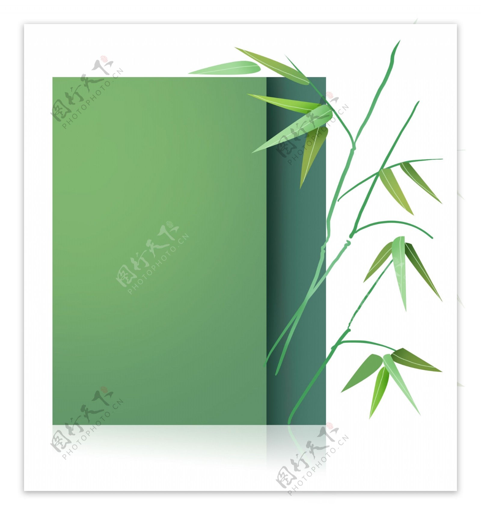 竹子古风绿色文本框