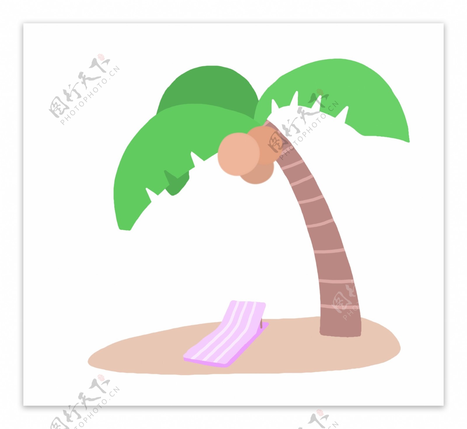 沙滩上椰子树