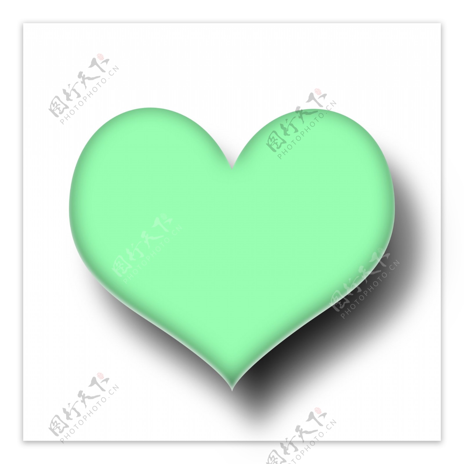 绿色心形卡通气泡素材下载