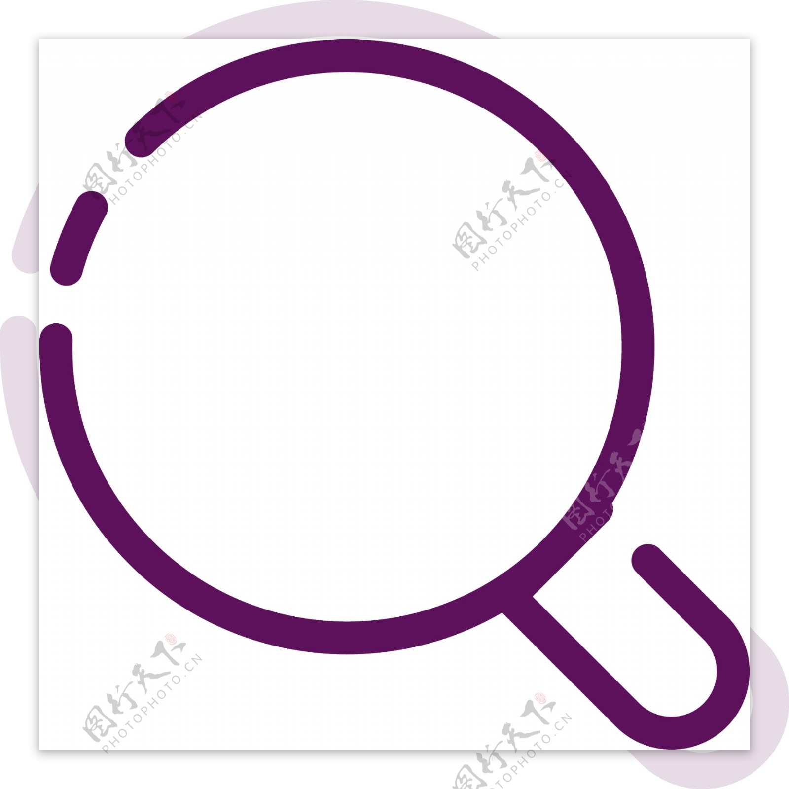 紫色圆弧放大镜元素
