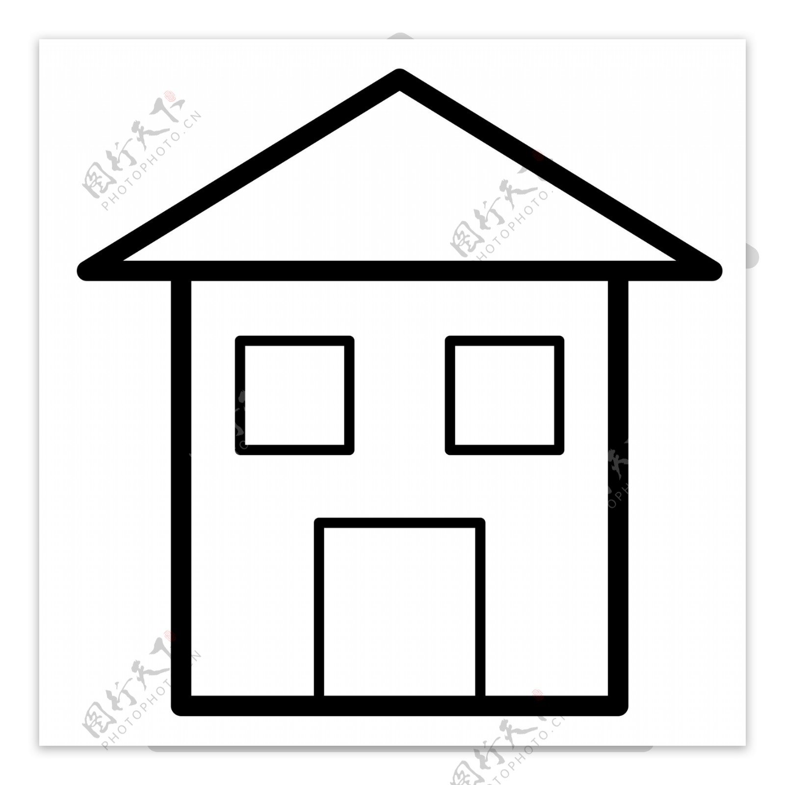 黑色几何三角形建筑房屋元素