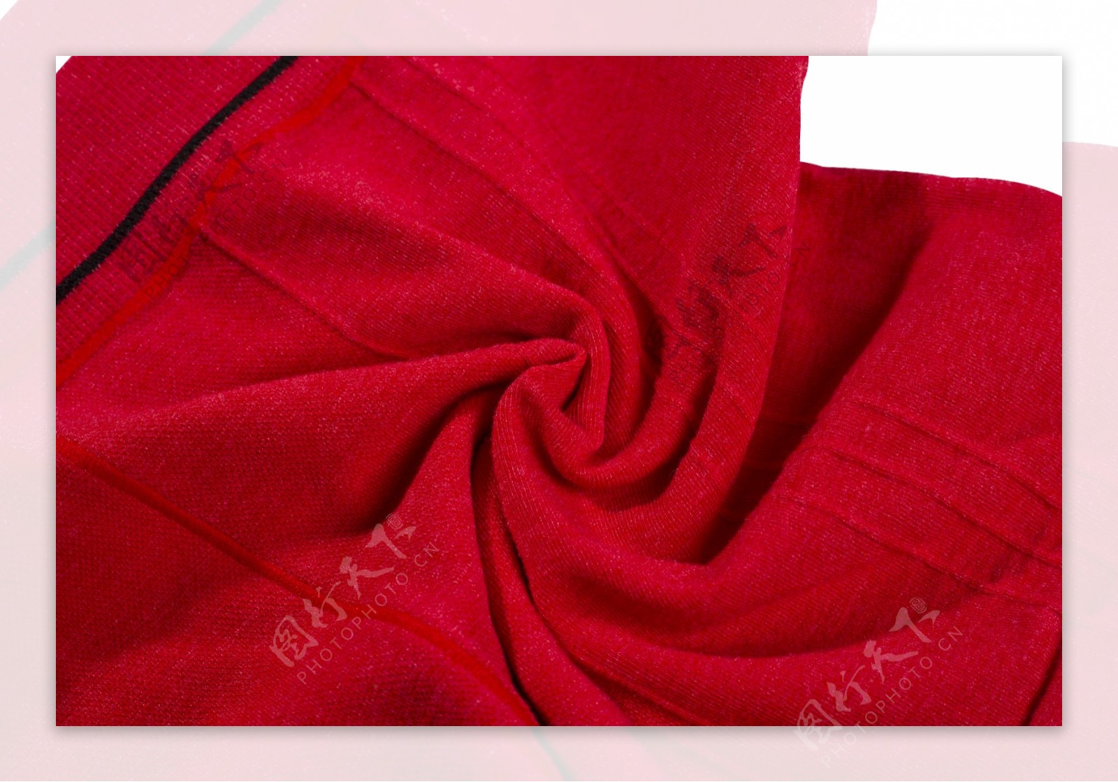 红色的纯棉衣服布料
