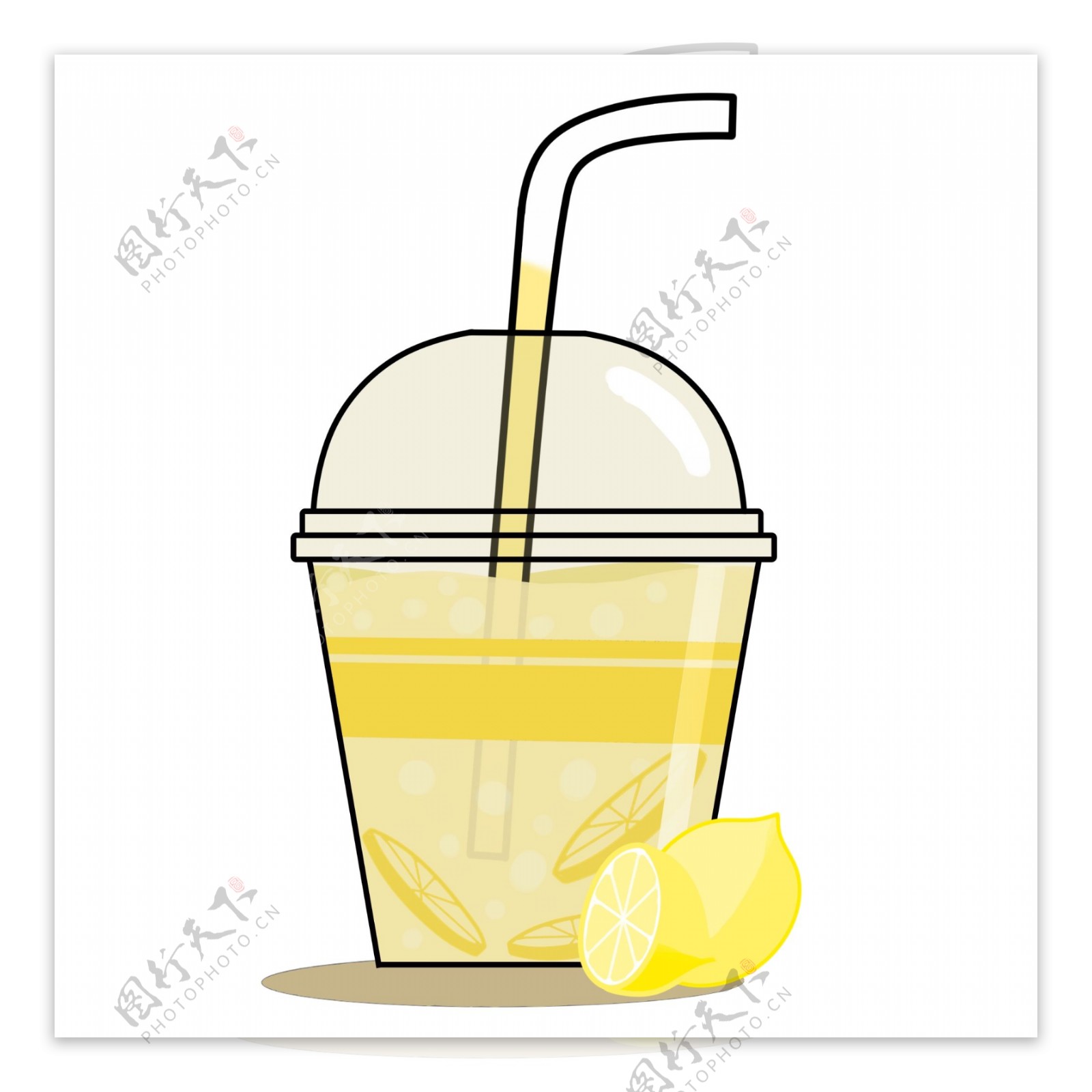 夏季冰饮柠檬水PNG图片
