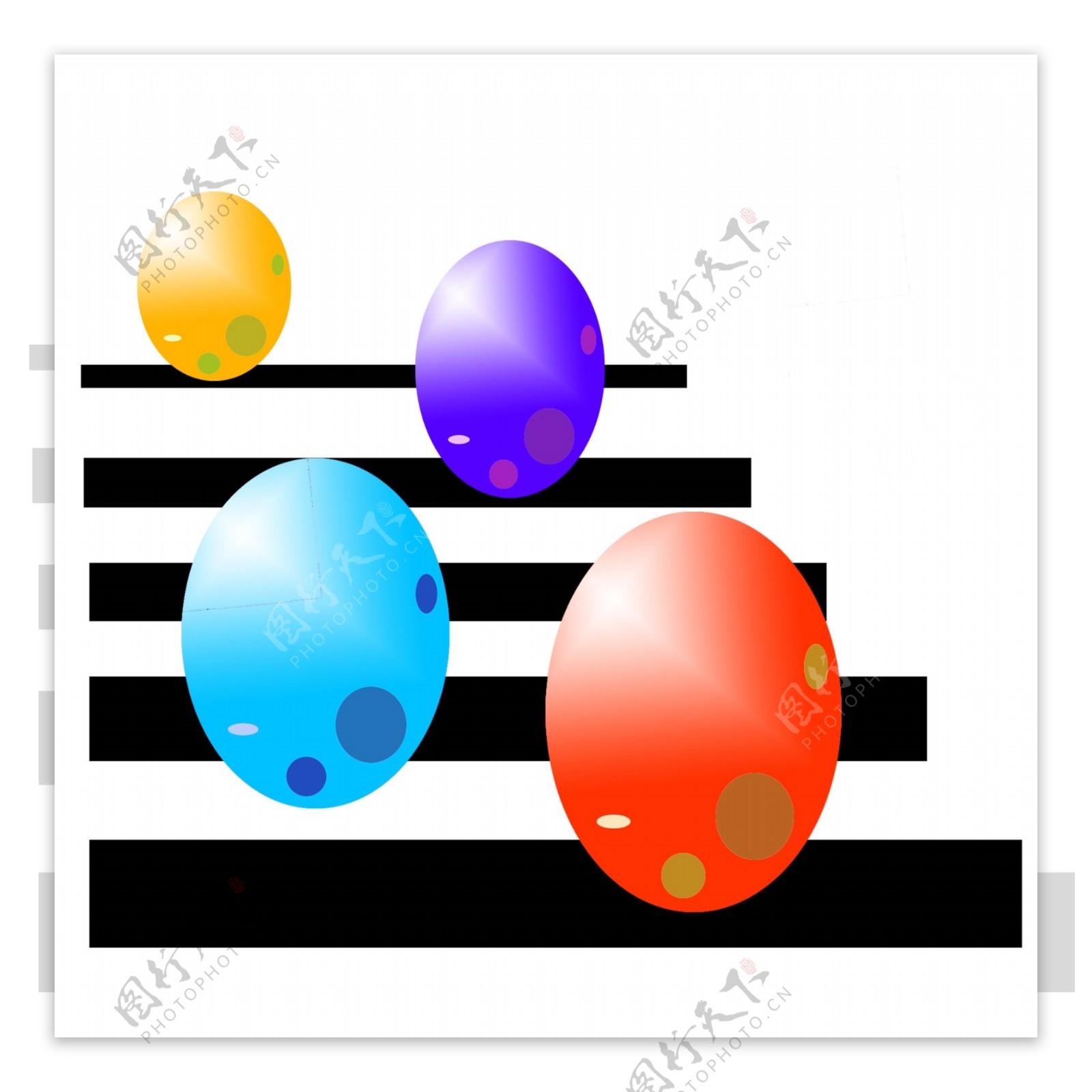 彩色的复活节彩蛋插画