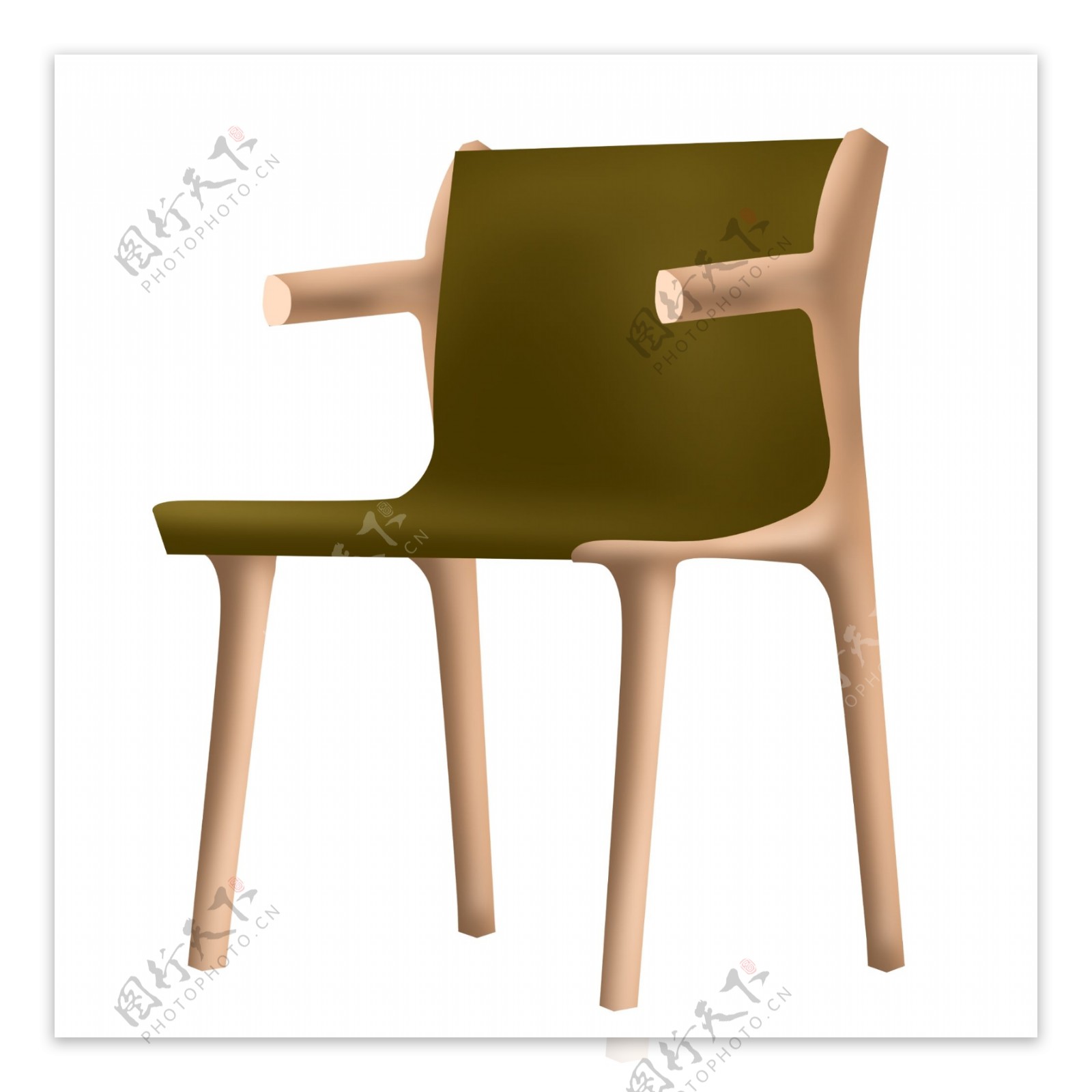 一把木质椅子插画