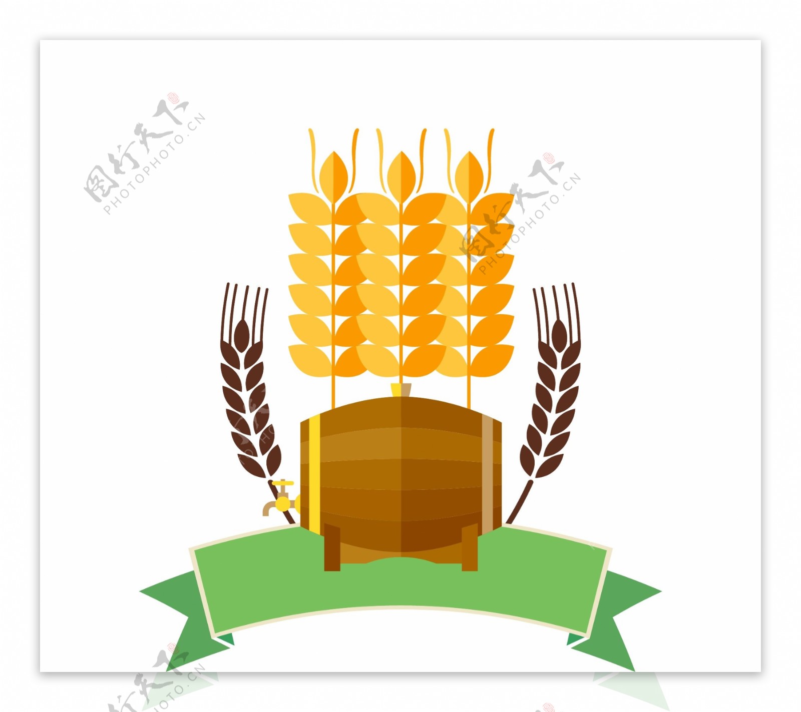 卡通金色麦穗农作物矢量图图片素材免费下载 - 觅知网