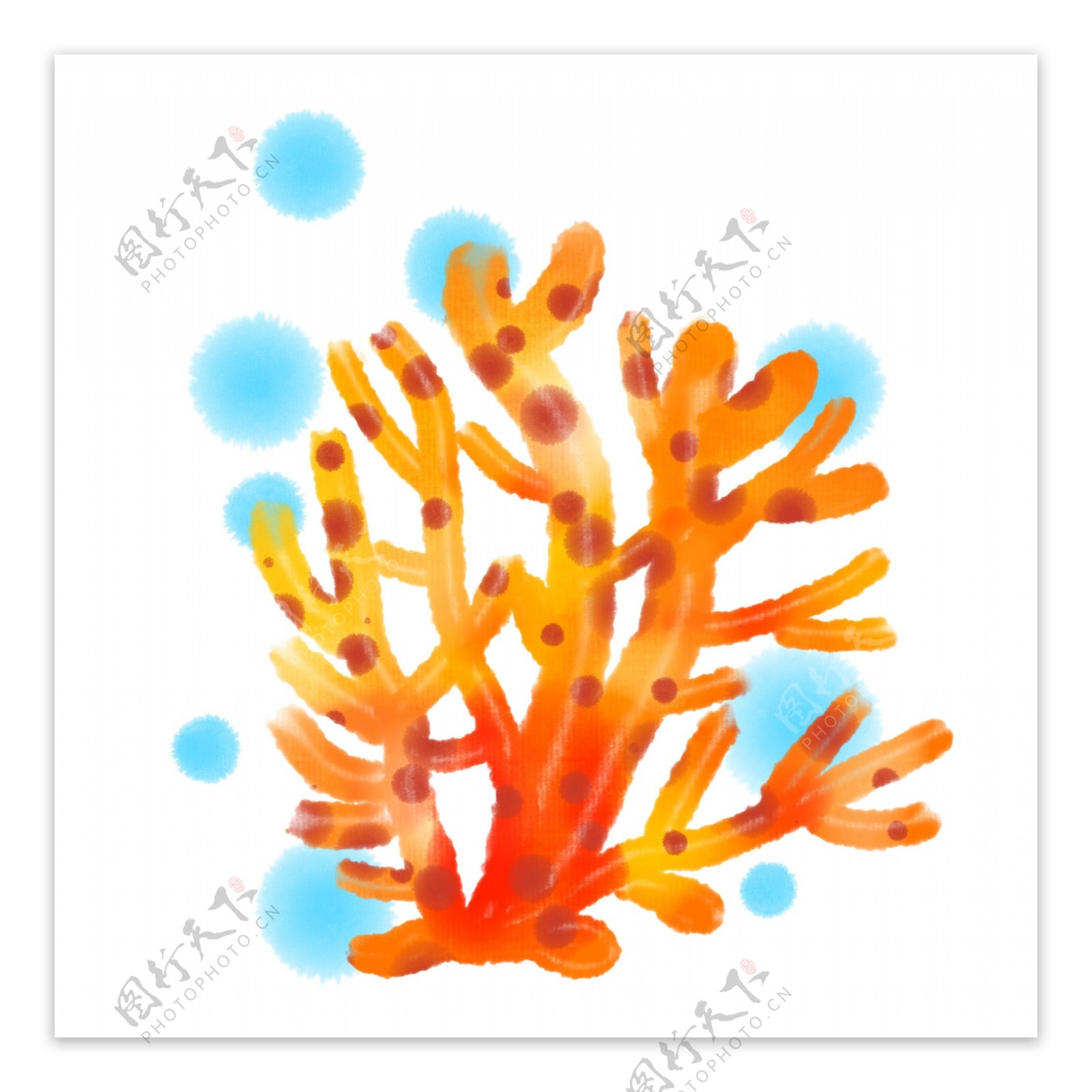 漂亮的黄色珊瑚插画