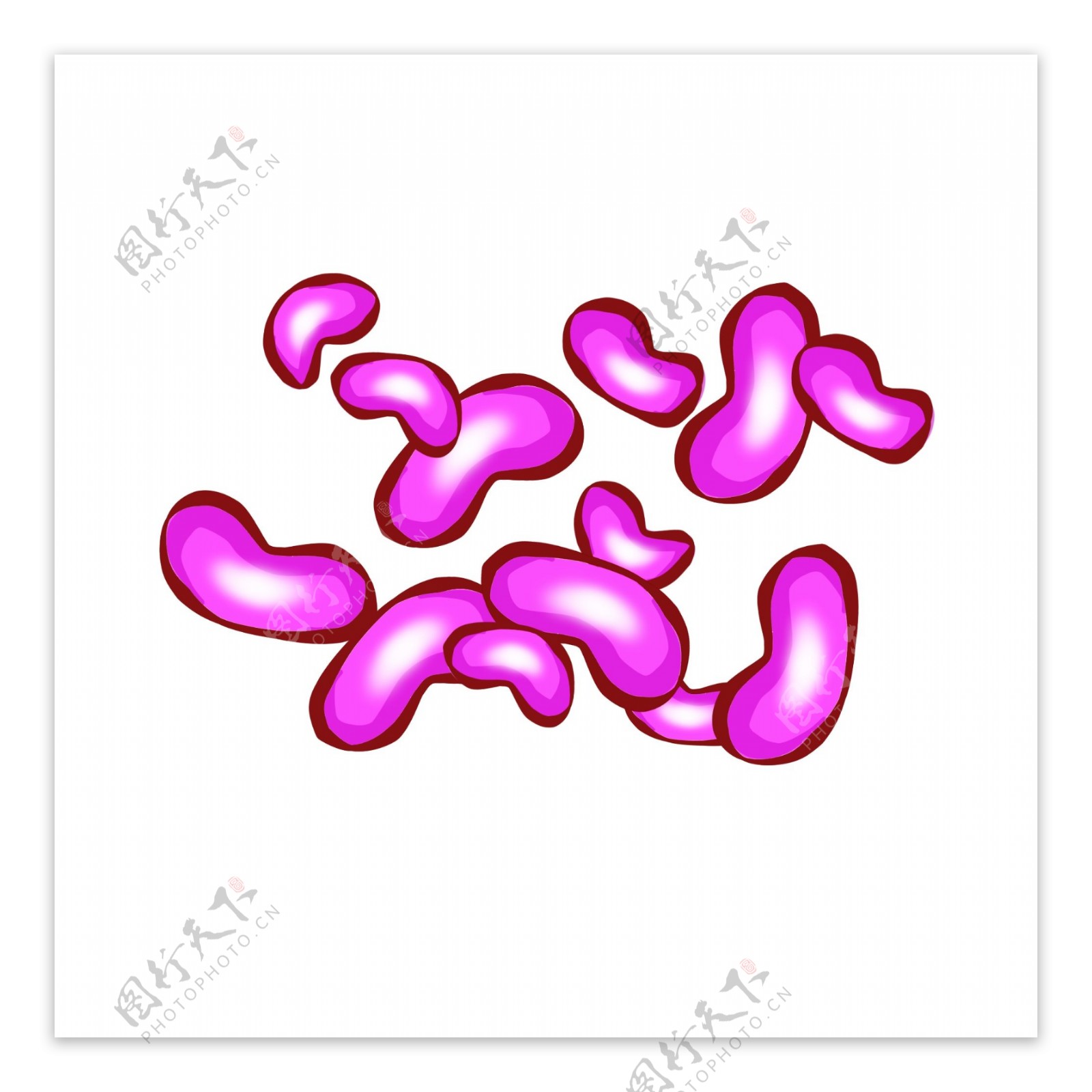 粉色的小型杆菌插画