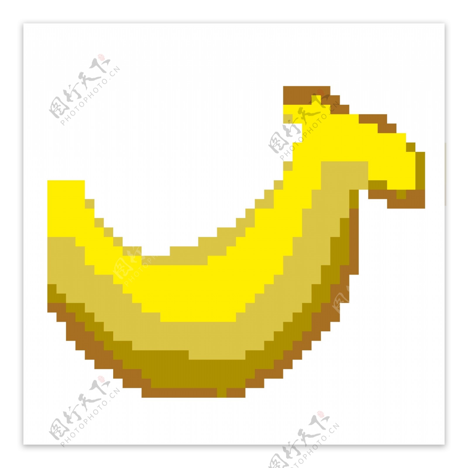 黄色的像素香蕉插画