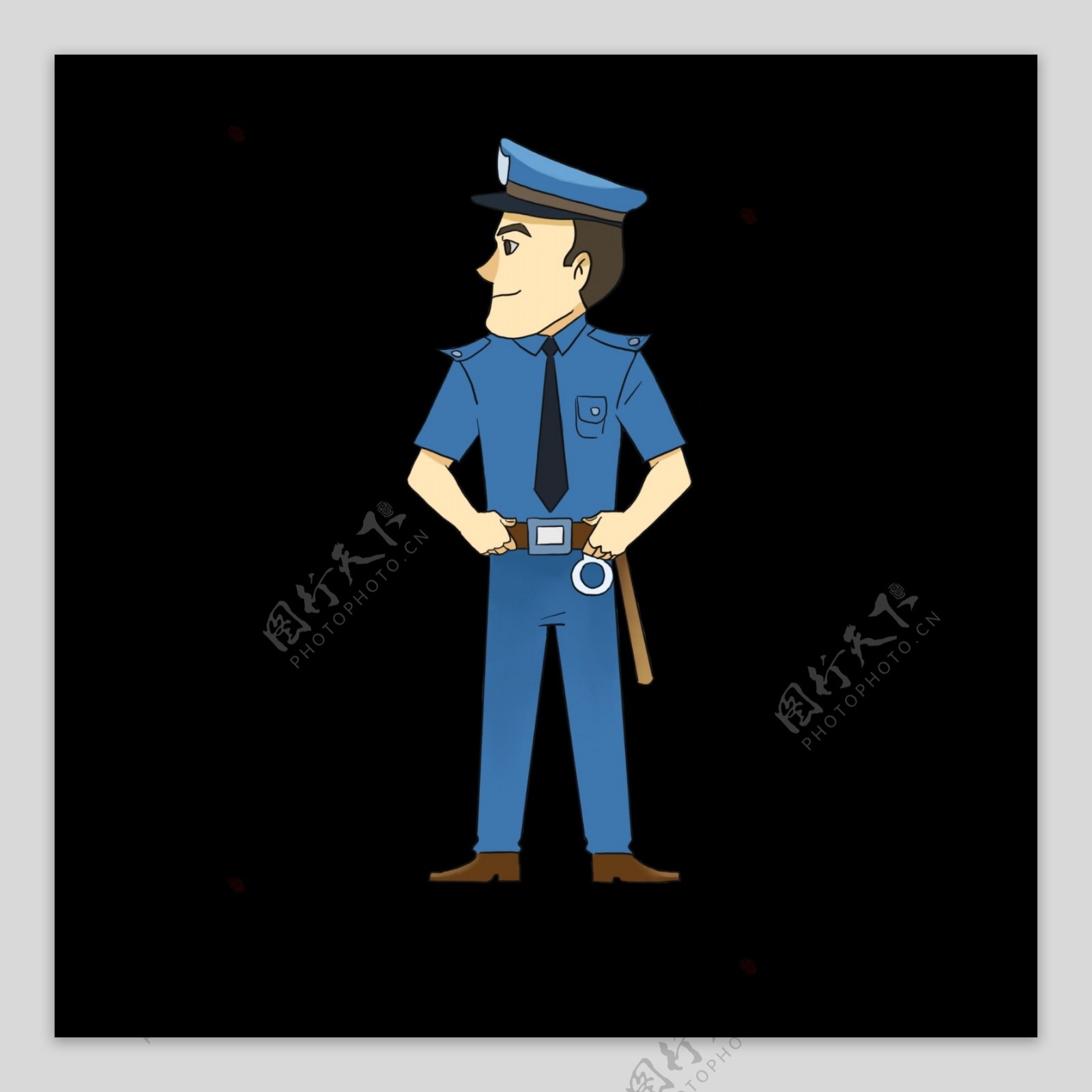 帅气的警察装饰插画
