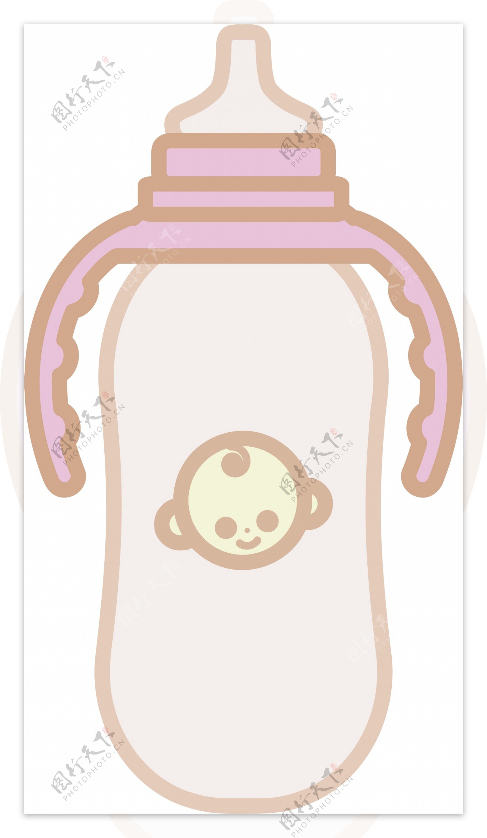 婴儿奶瓶装饰插画
