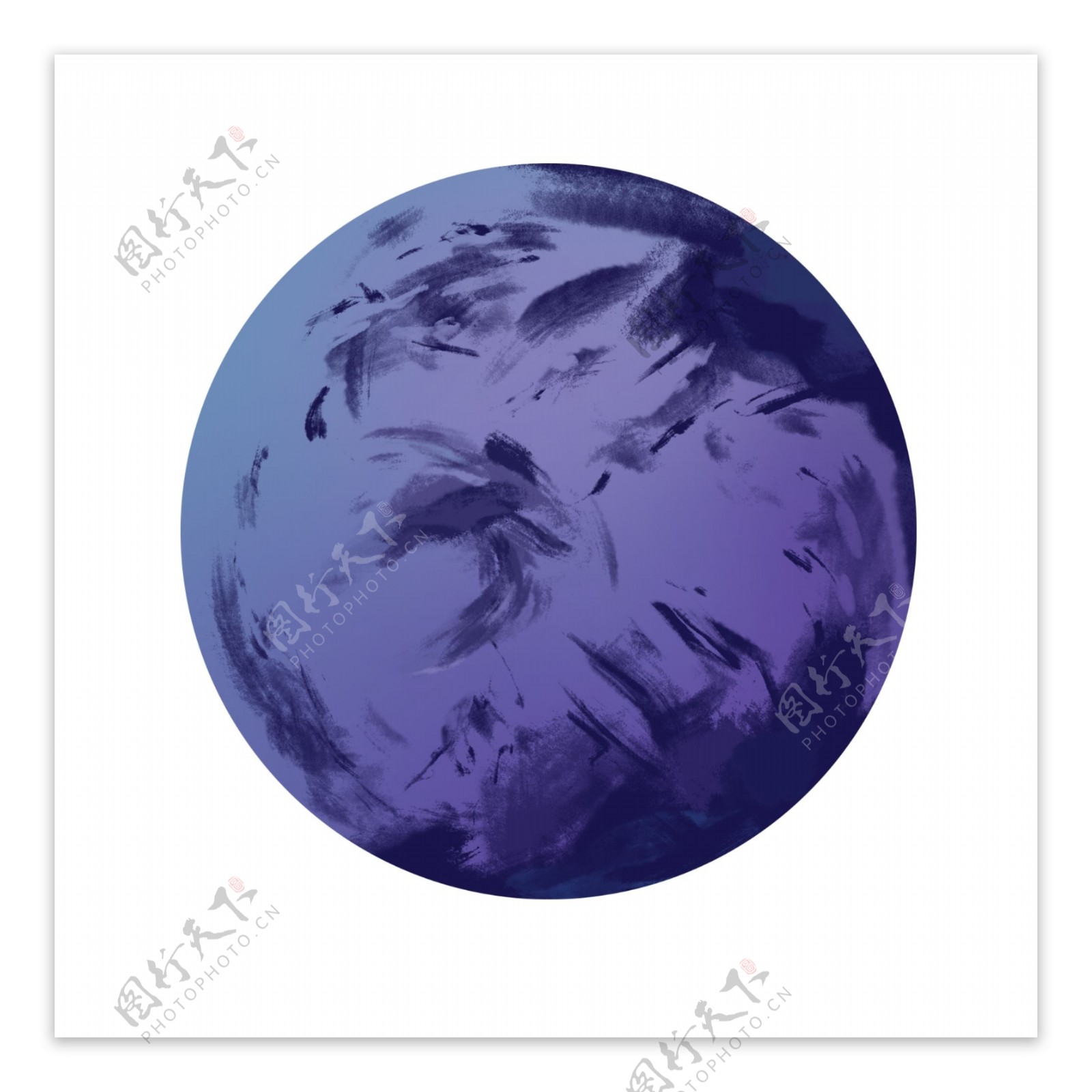 紫色圆形星球插图