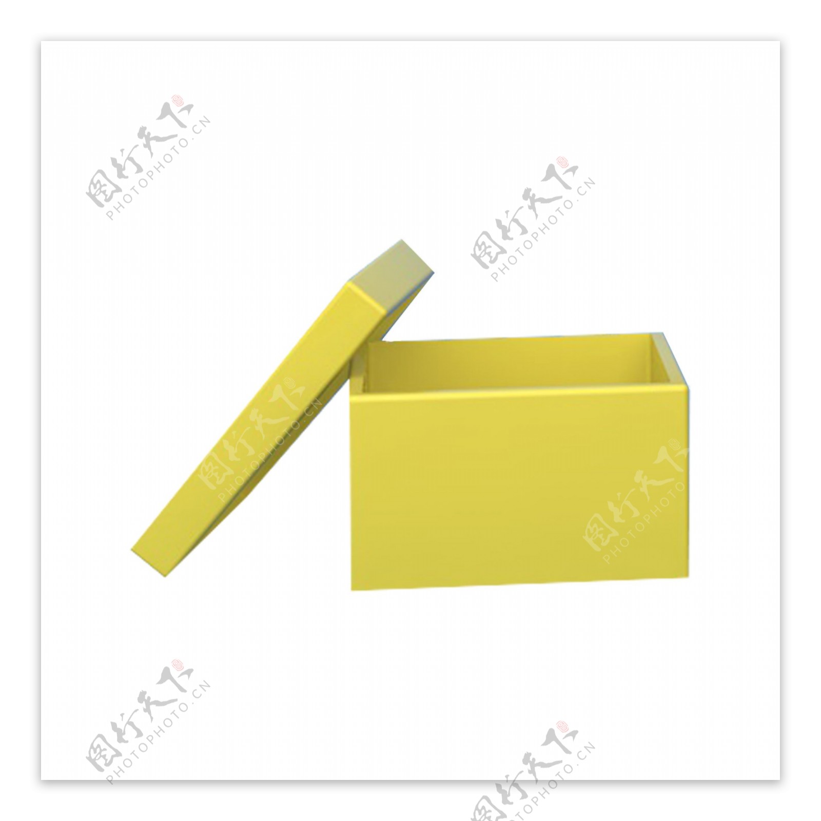 一个黄色三维收纳盒子
