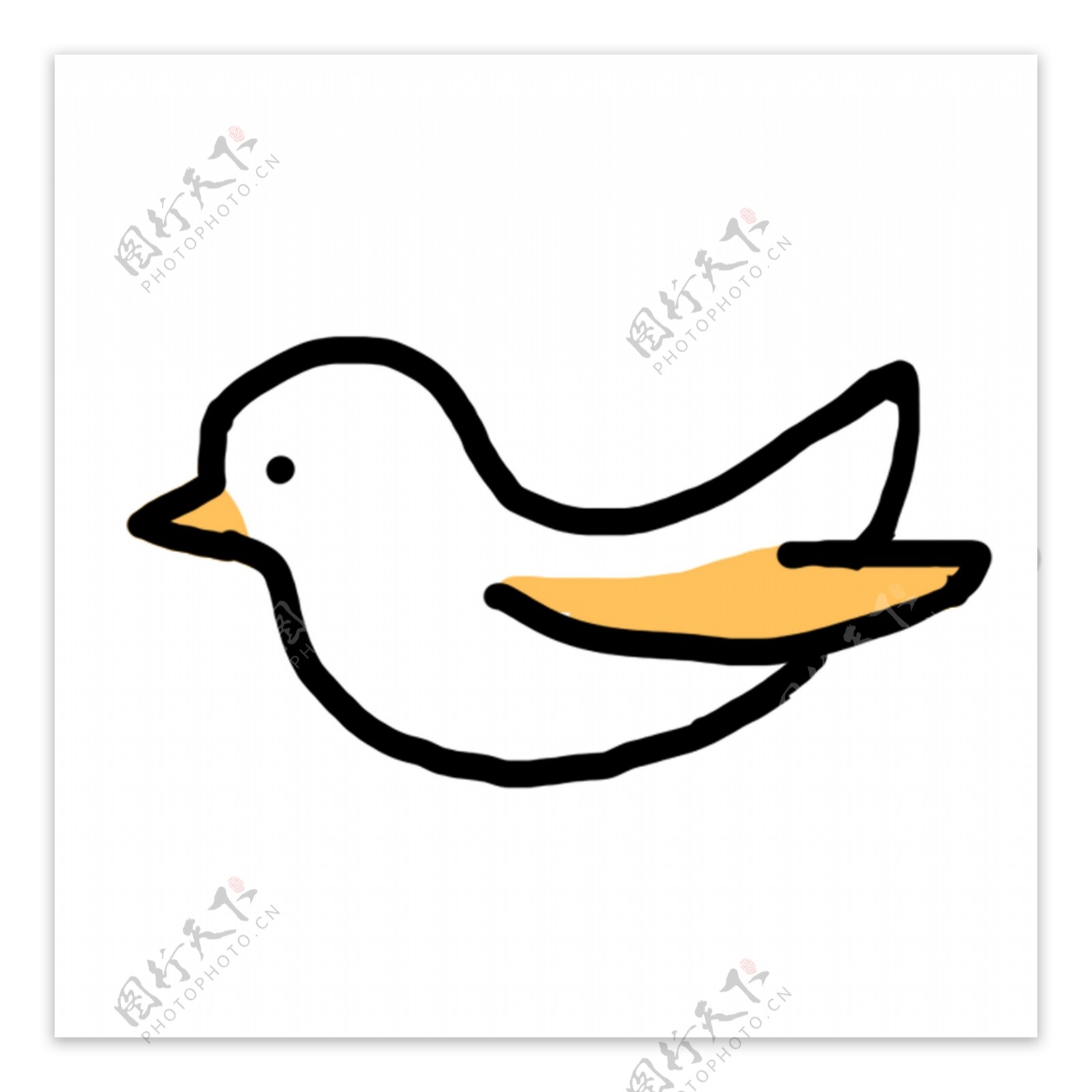 白色小鸟动物卡通透明素材