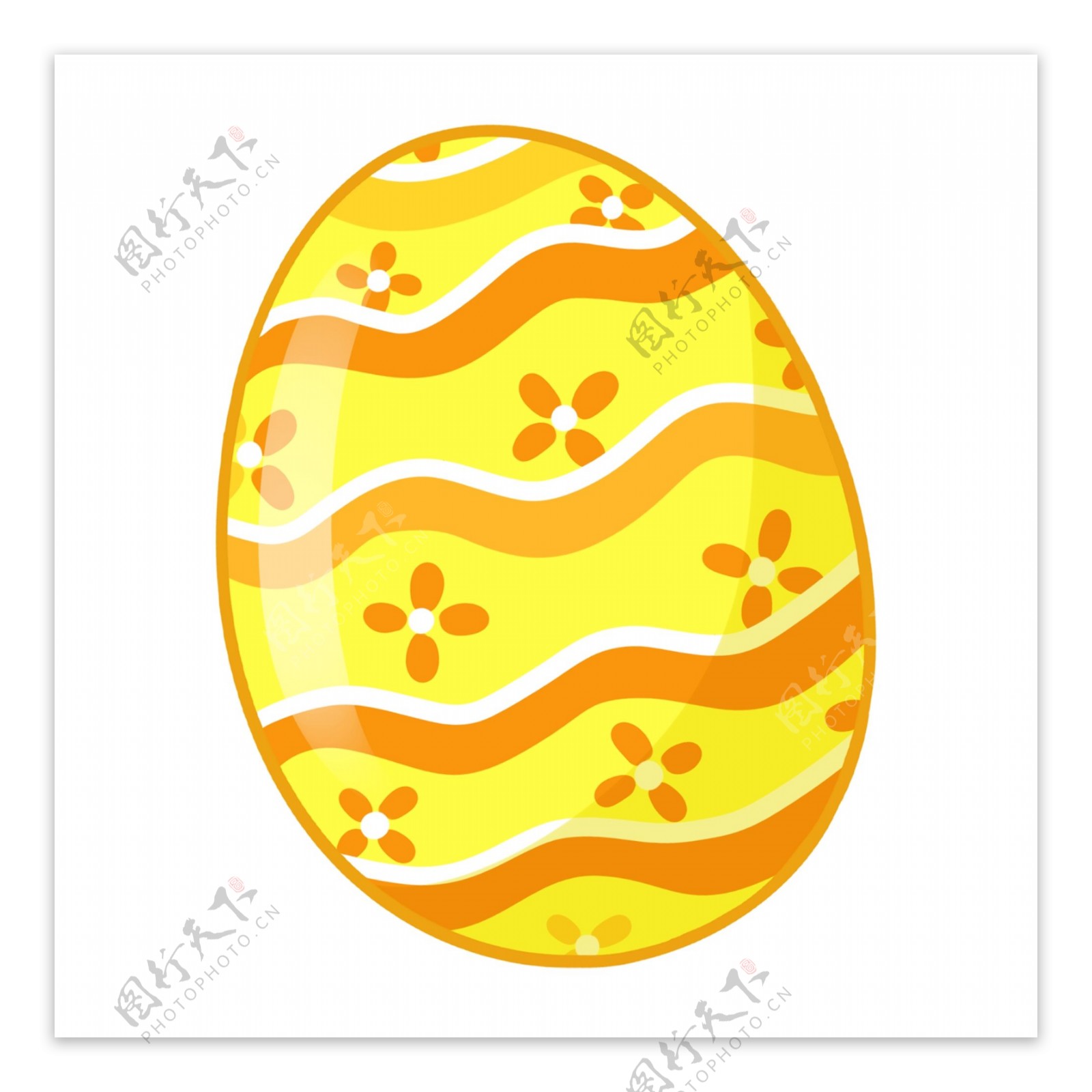 黄色喜庆复活节彩蛋元素