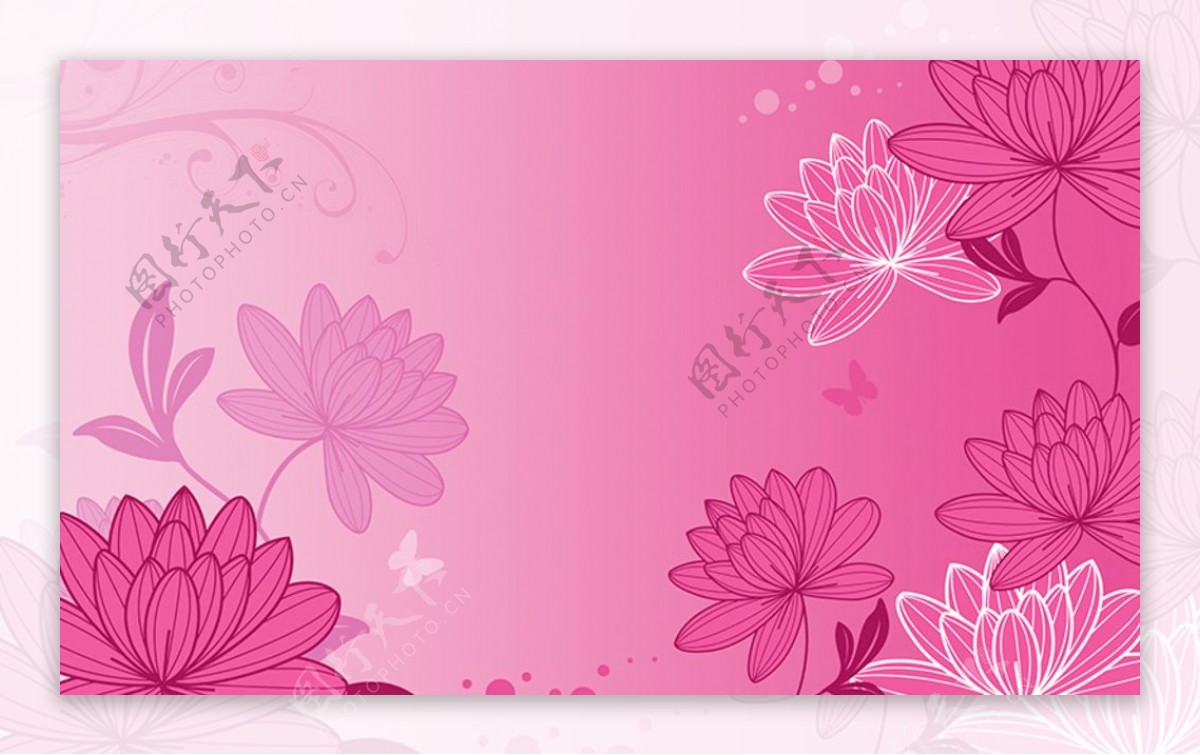 粉色花朵花纹立体电视背景墙