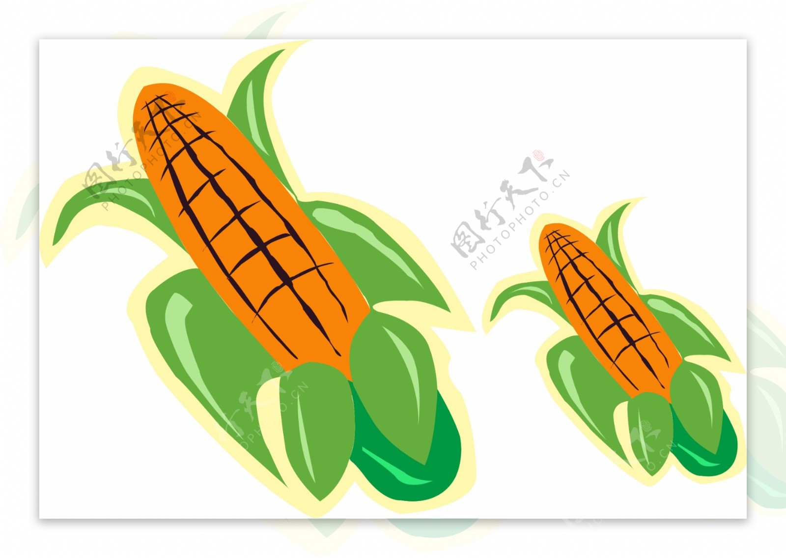 原创卡通手绘玉米