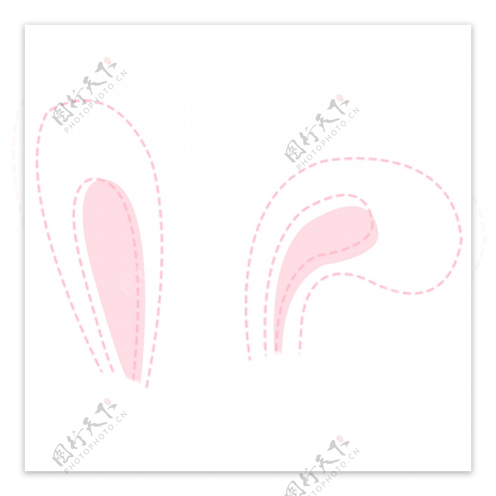 手绘可爱的兔耳朵素材