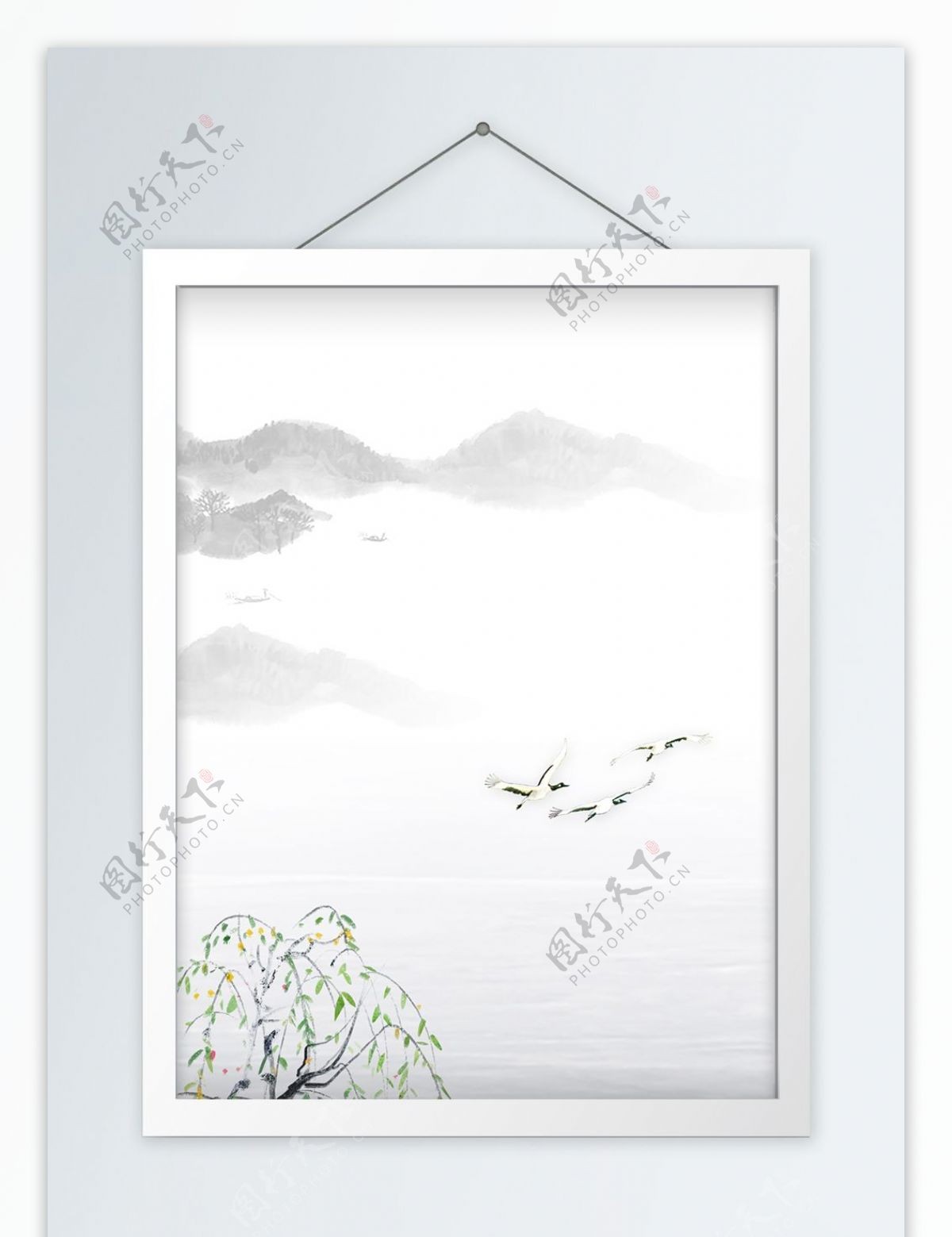 水彩风新中式花鸟装饰画