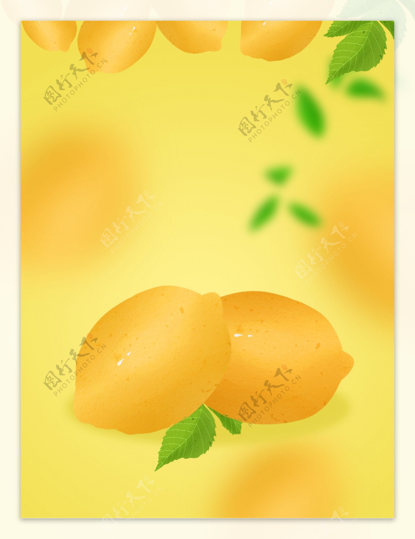 手绘柠檬背景素材
