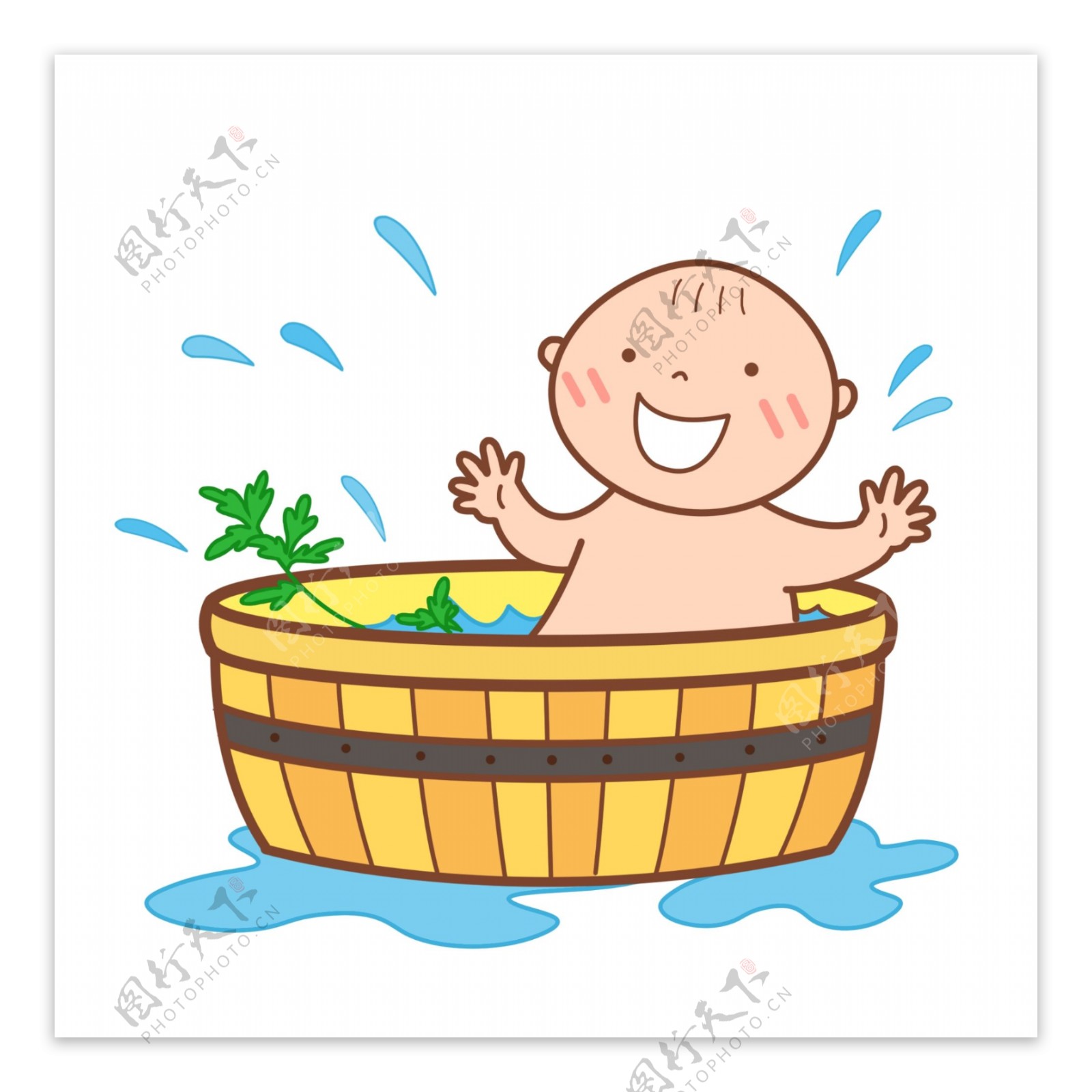 卡通可愛的小男孩洗澡, 毛巾, 洗澡, 開心素材圖案，PSD和PNG圖片免費下載
