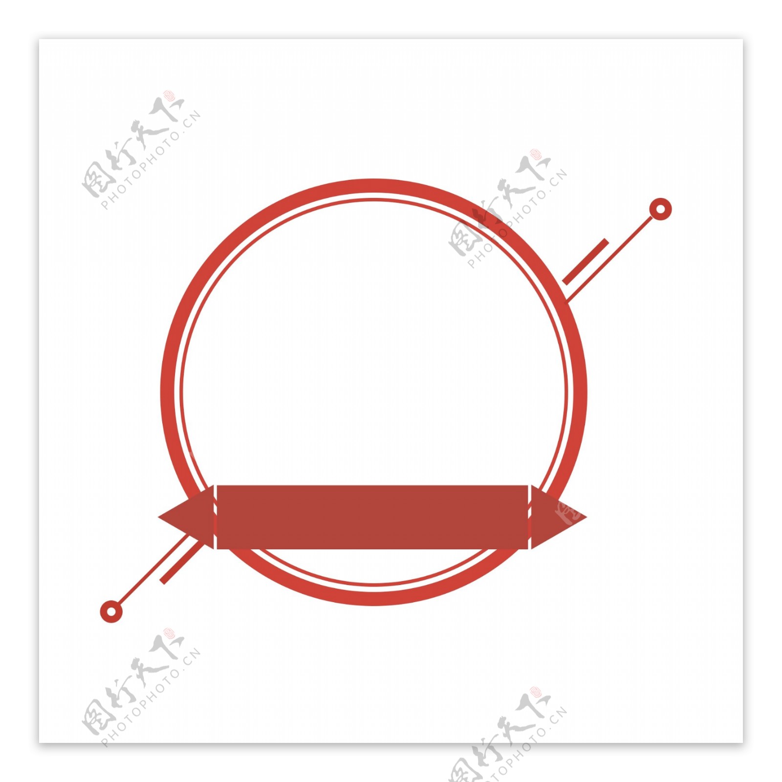 红色圆圈和直线和矩形组成的边框