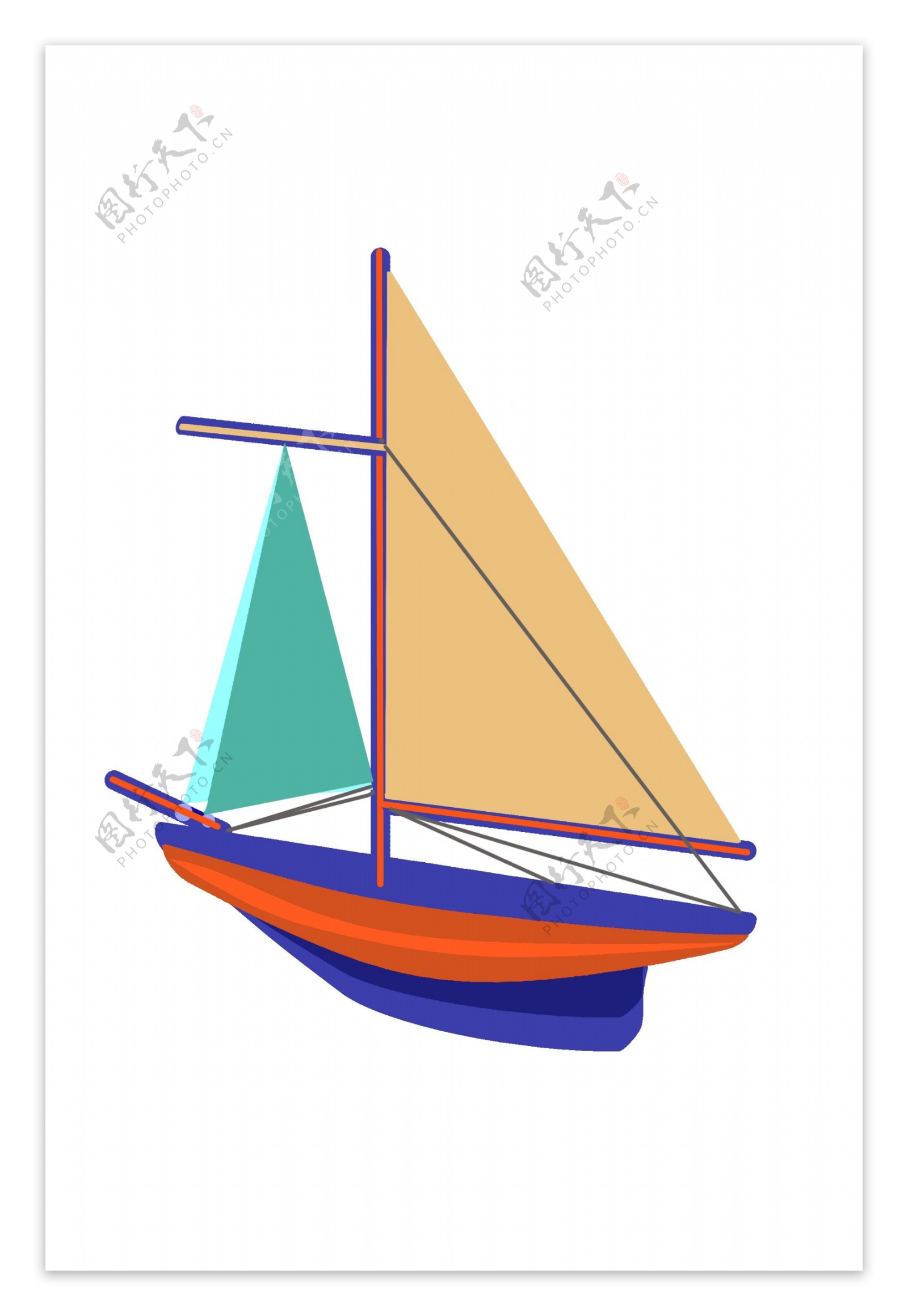 立体彩色帆船