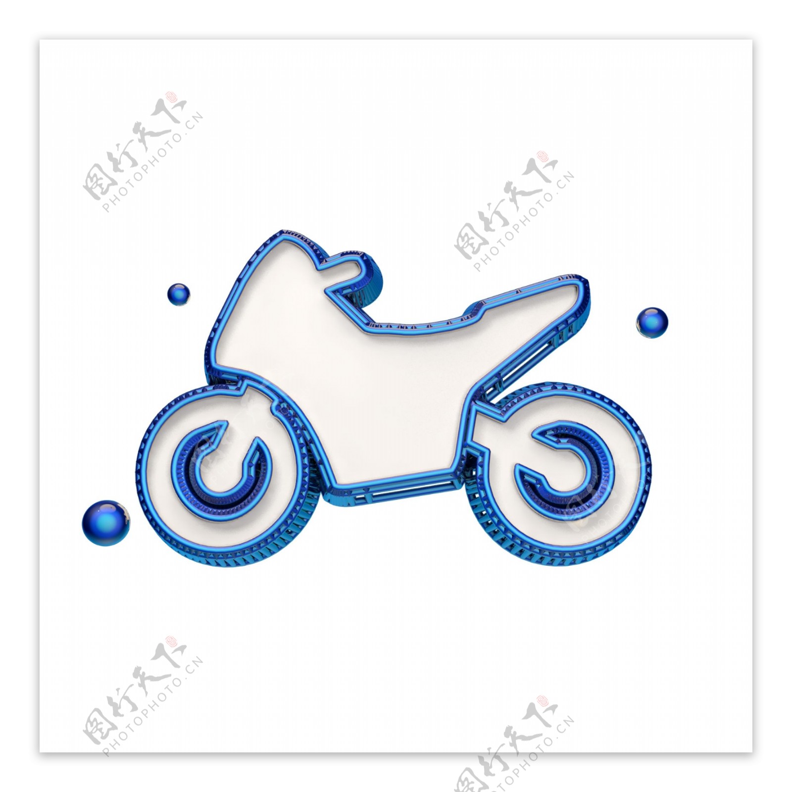 创意摩托车蓝色图标