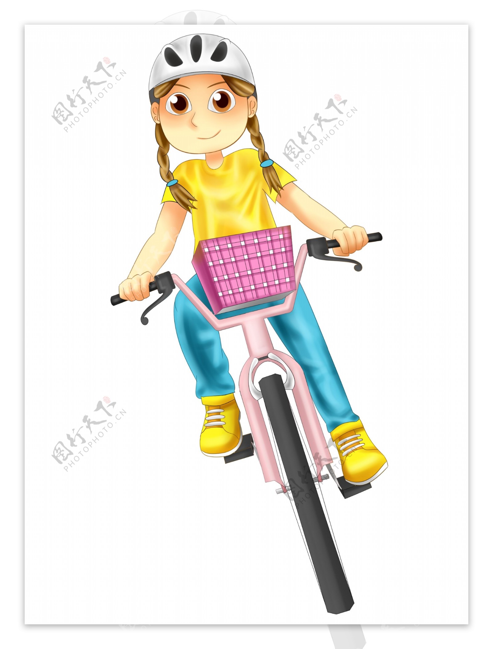 粉色自行车女孩