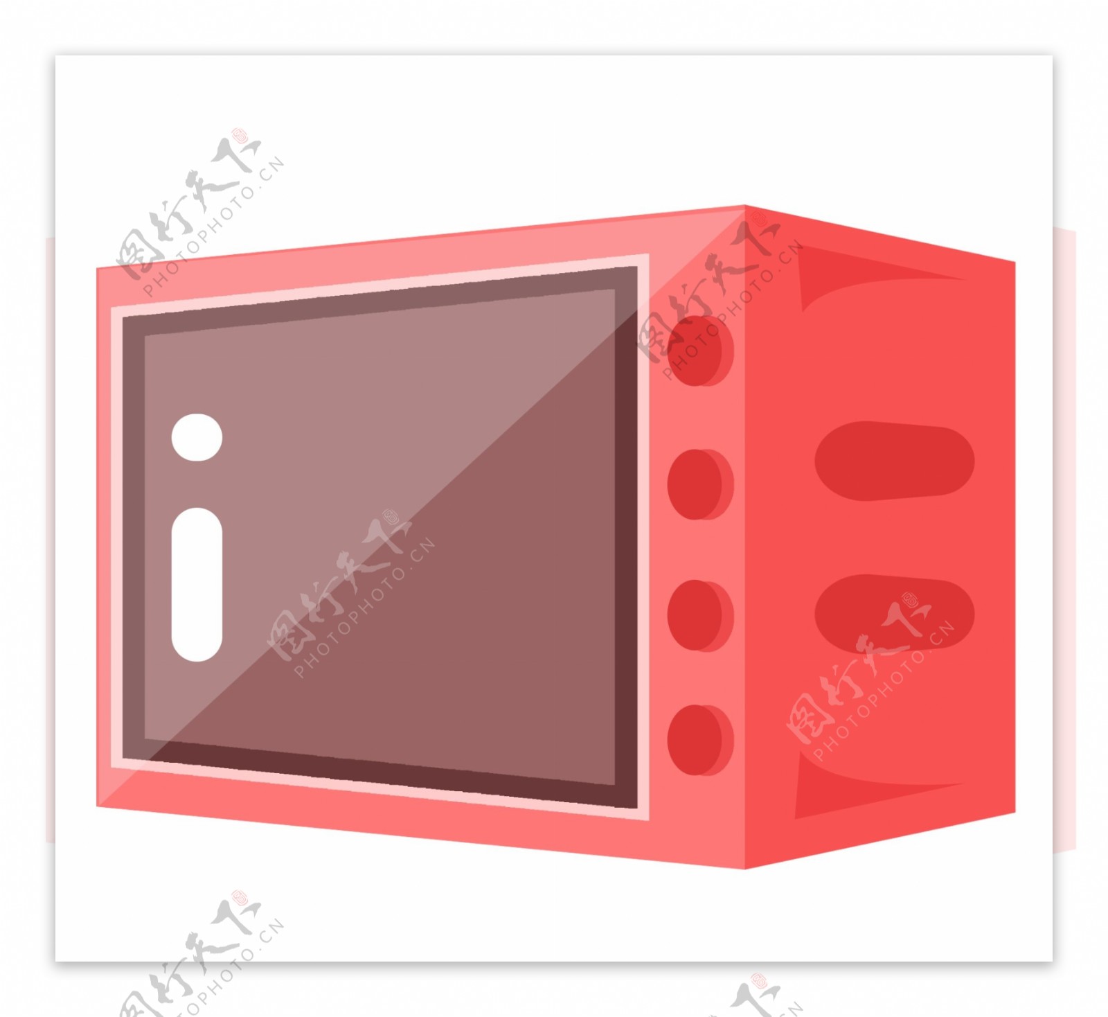 红色方形烤箱