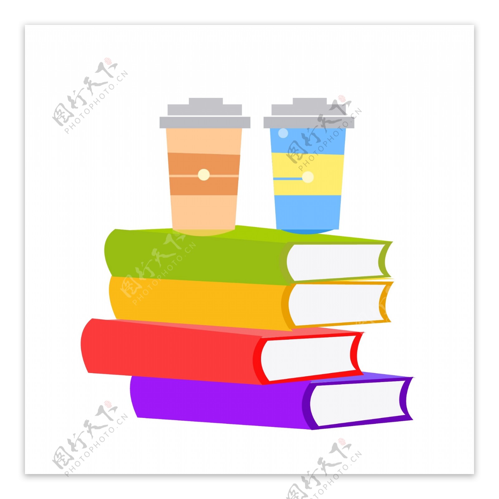 彩色书籍咖啡