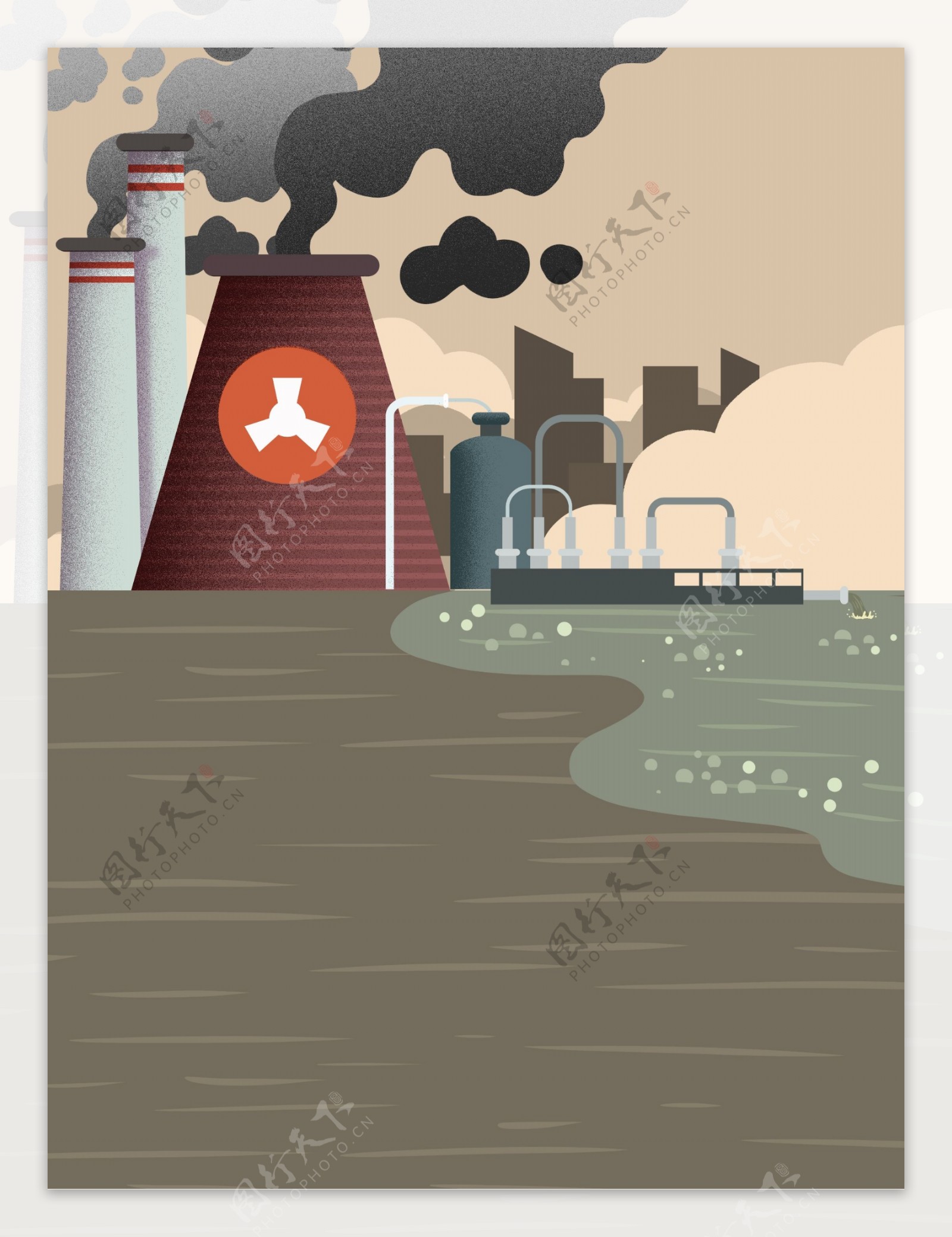 工业废气污染背景设计