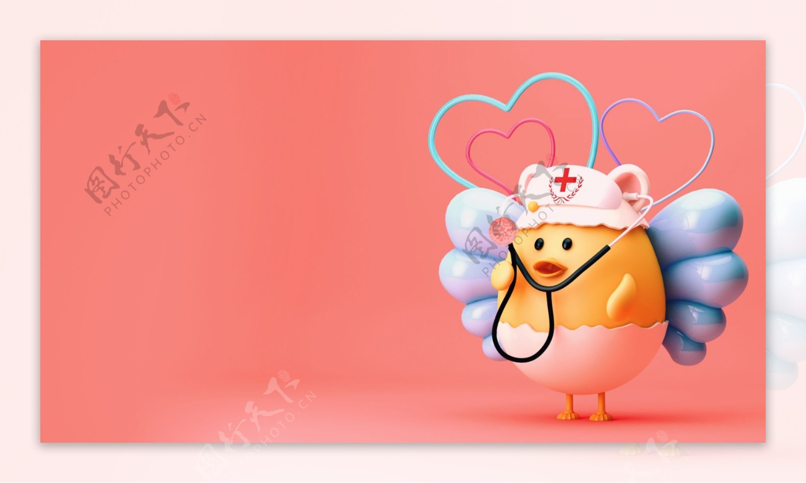 粉色手绘护士节插画背景