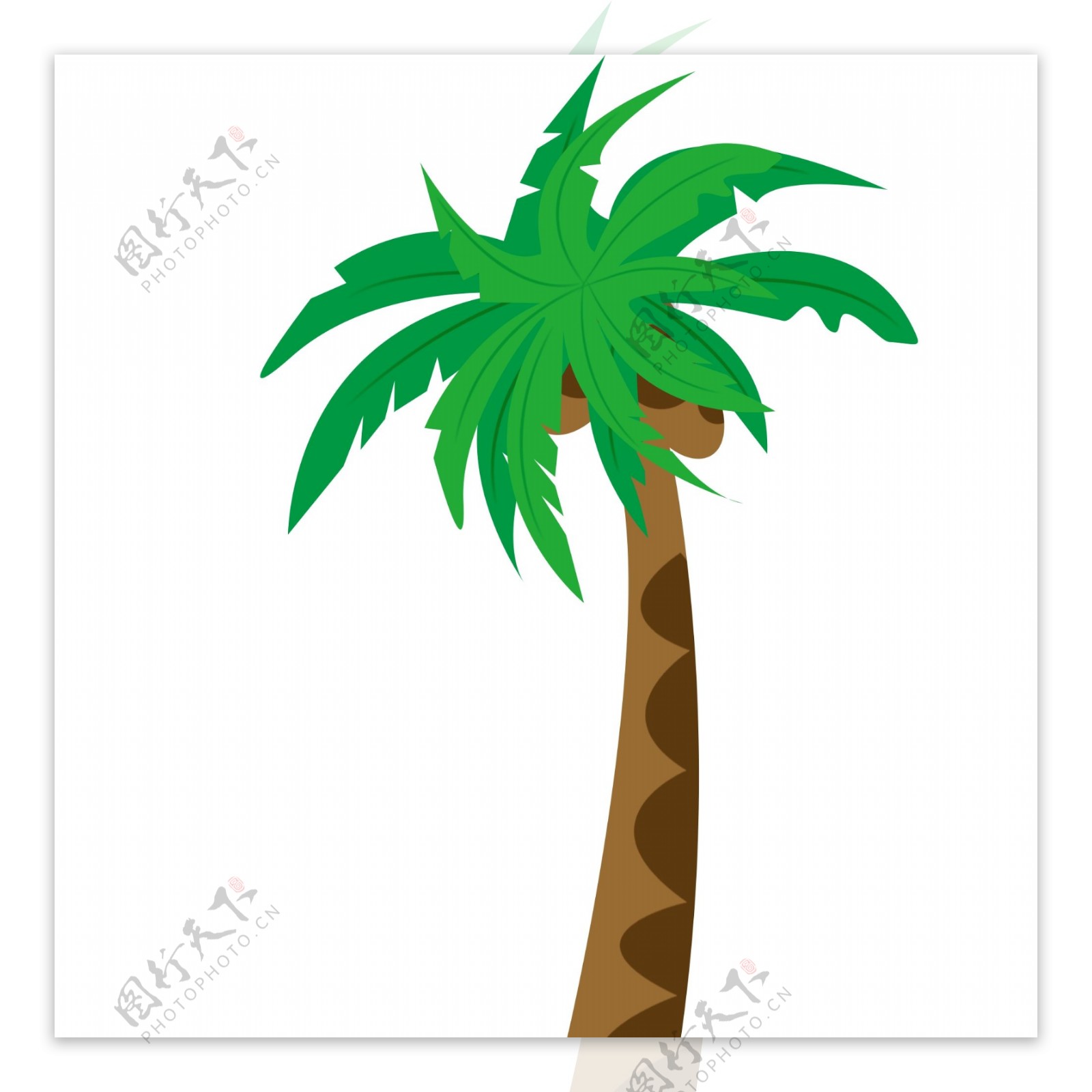 卡通简约椰子树植物设计