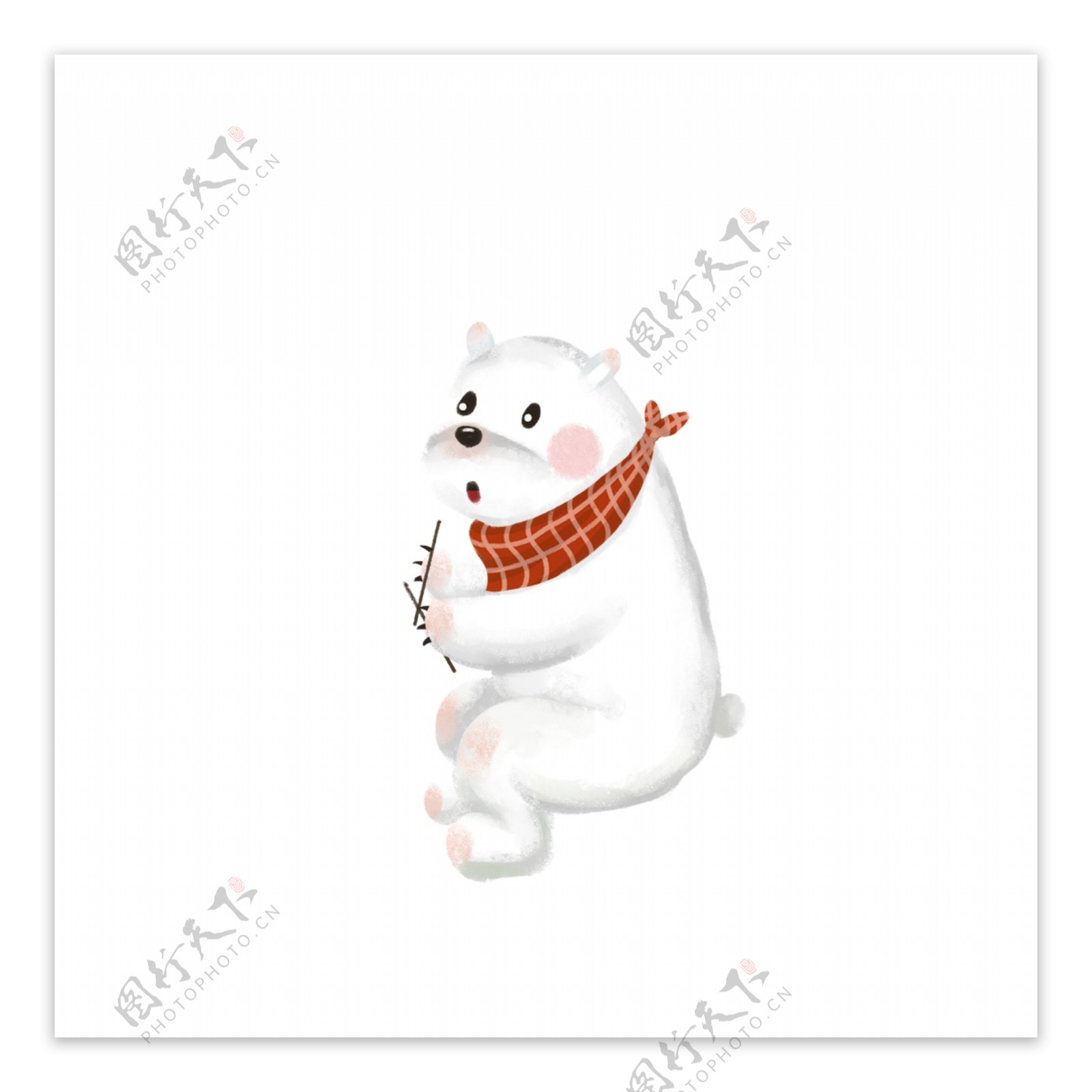 小清新可爱小白熊动物设计