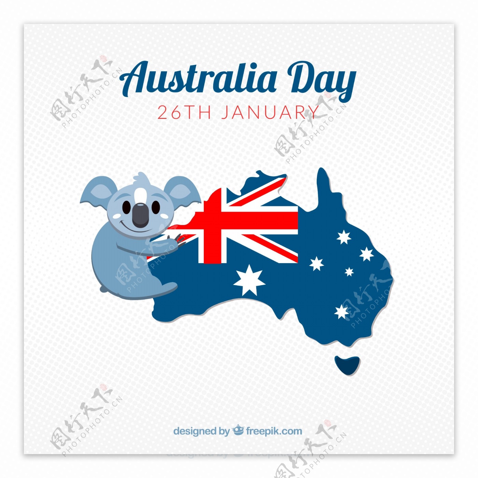 可爱澳大利亚日考拉和地图