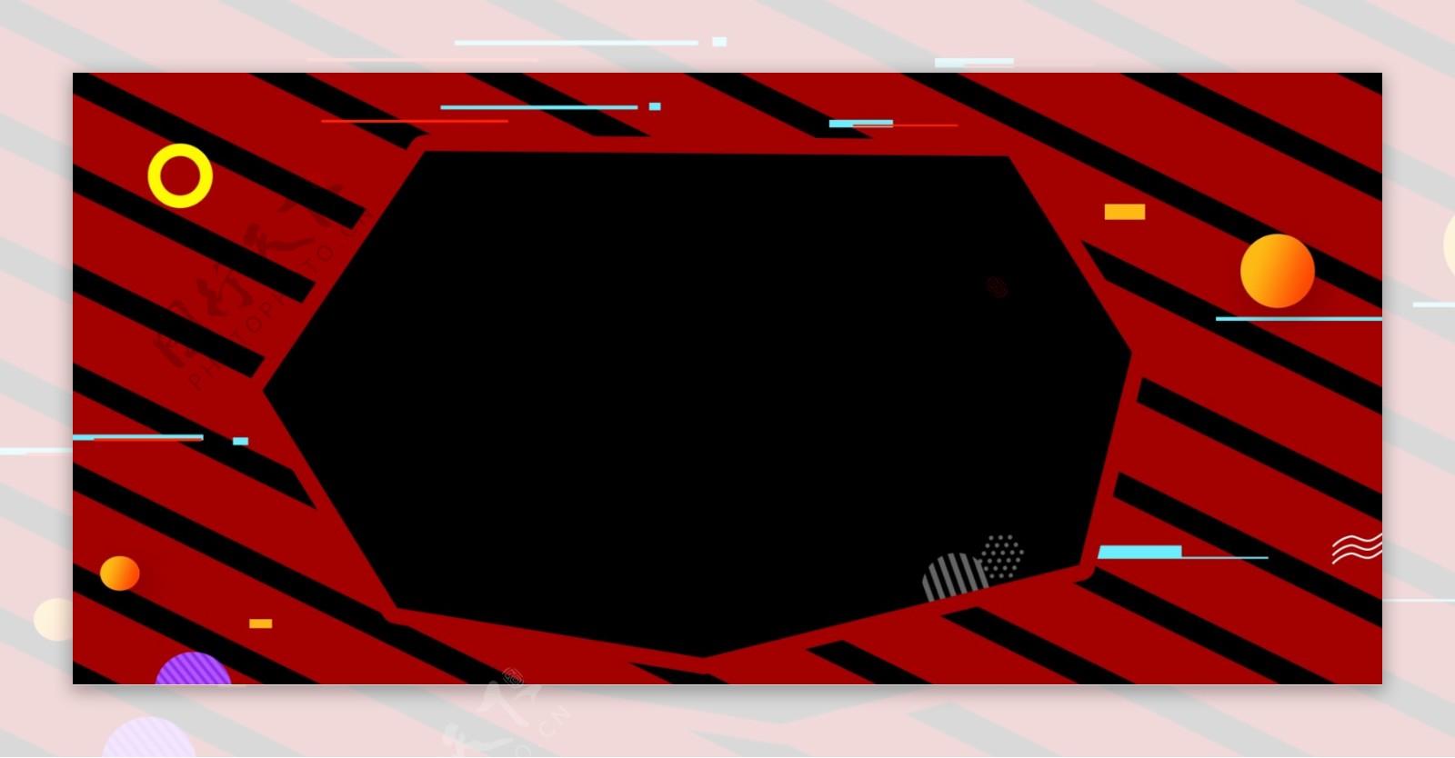 红黑色条纹电商背景设计