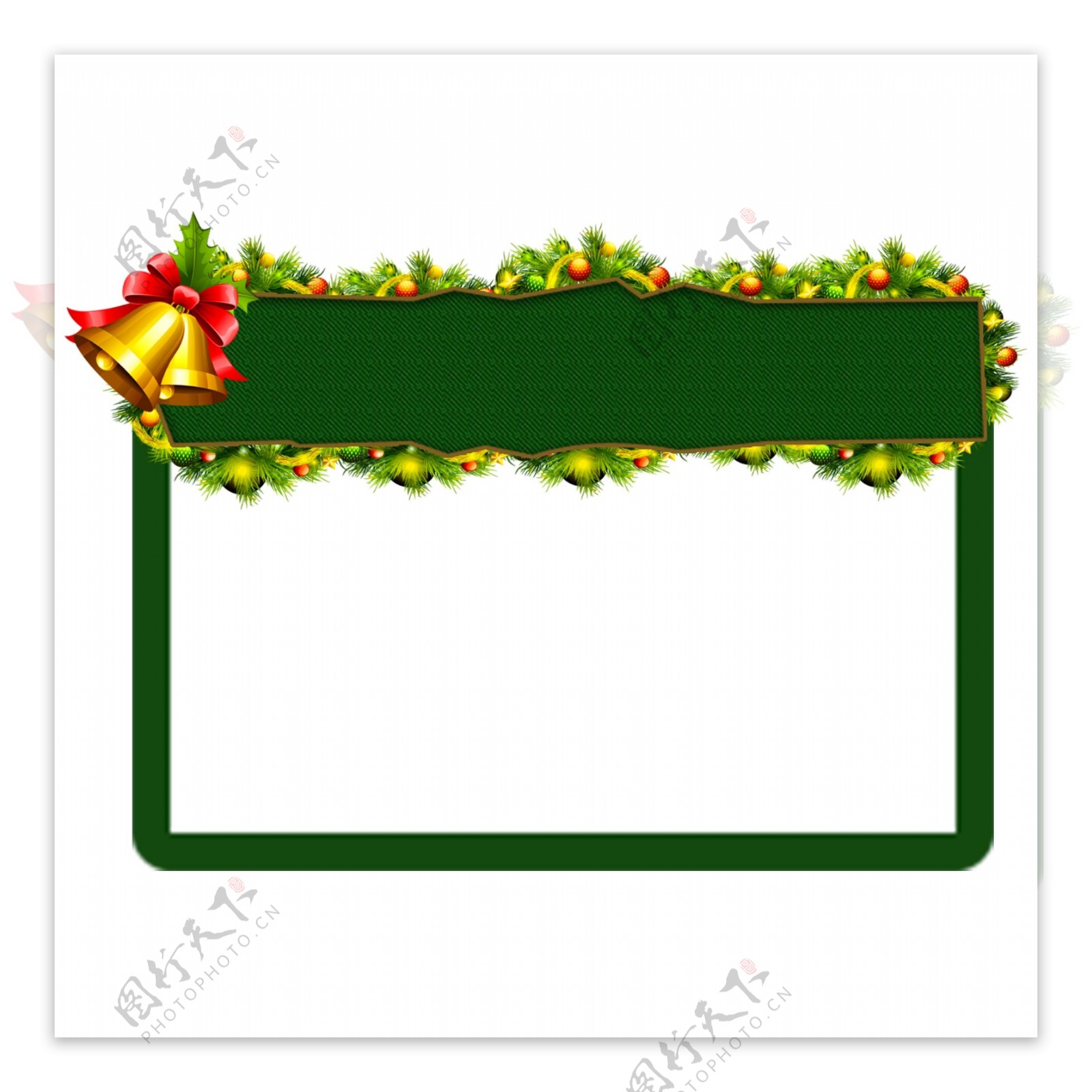 绿边的圣诞边框素材